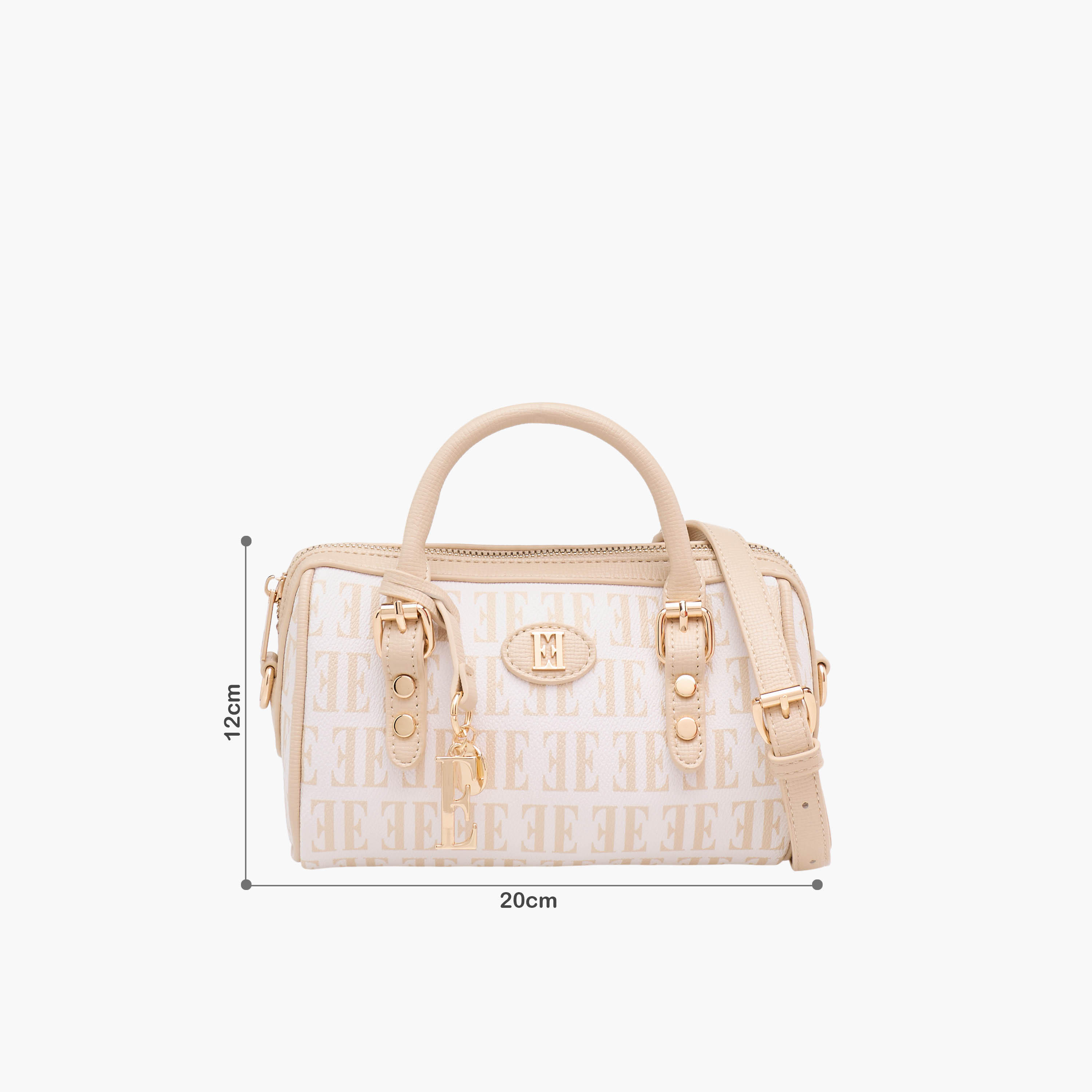 Elle Monogram Print Satchel Bag with Detachable Strap-women-bagsandwallets-handbags-image-2