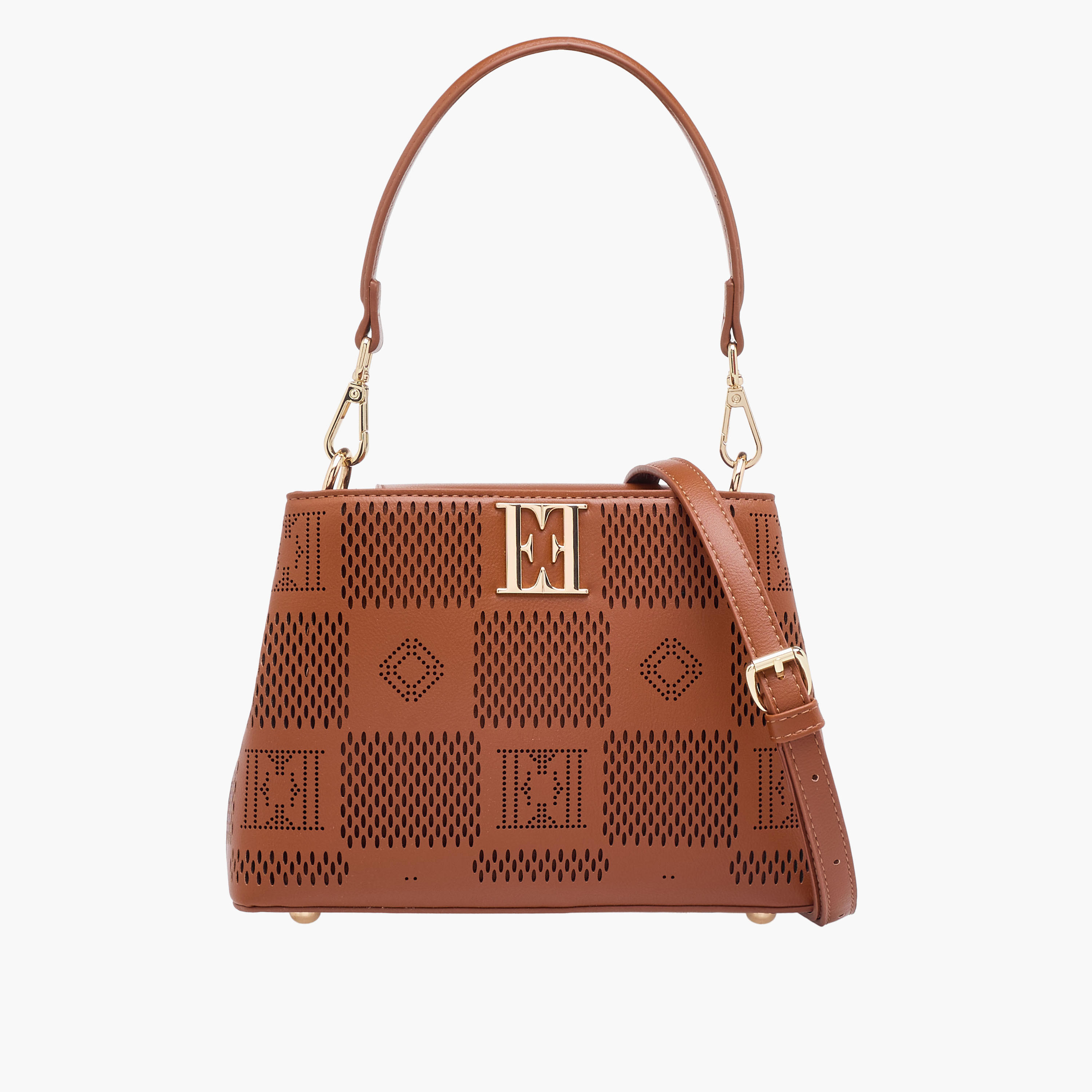 Elle Laser Cut Design Crossbody Bag with Detachable Shoulder Strap-women-bagsandwallets-handbags-image-1