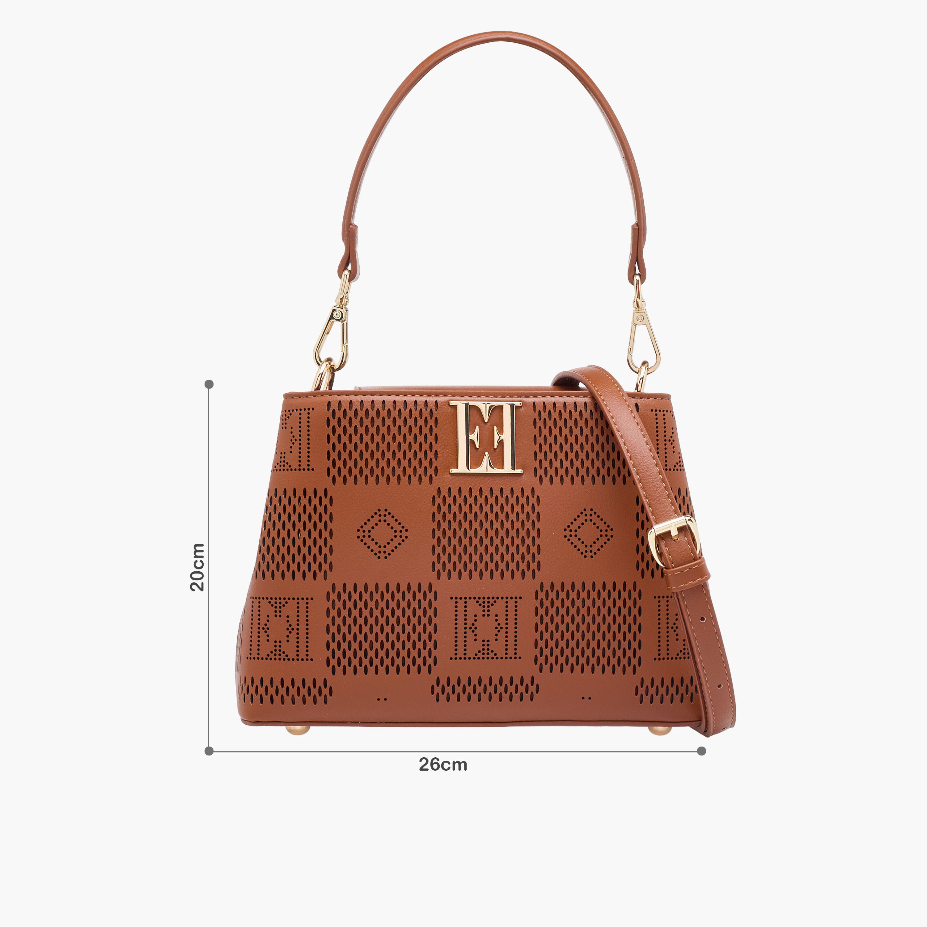 Elle Laser Cut Design Crossbody Bag with Detachable Shoulder Strap-women-bagsandwallets-handbags-image-2