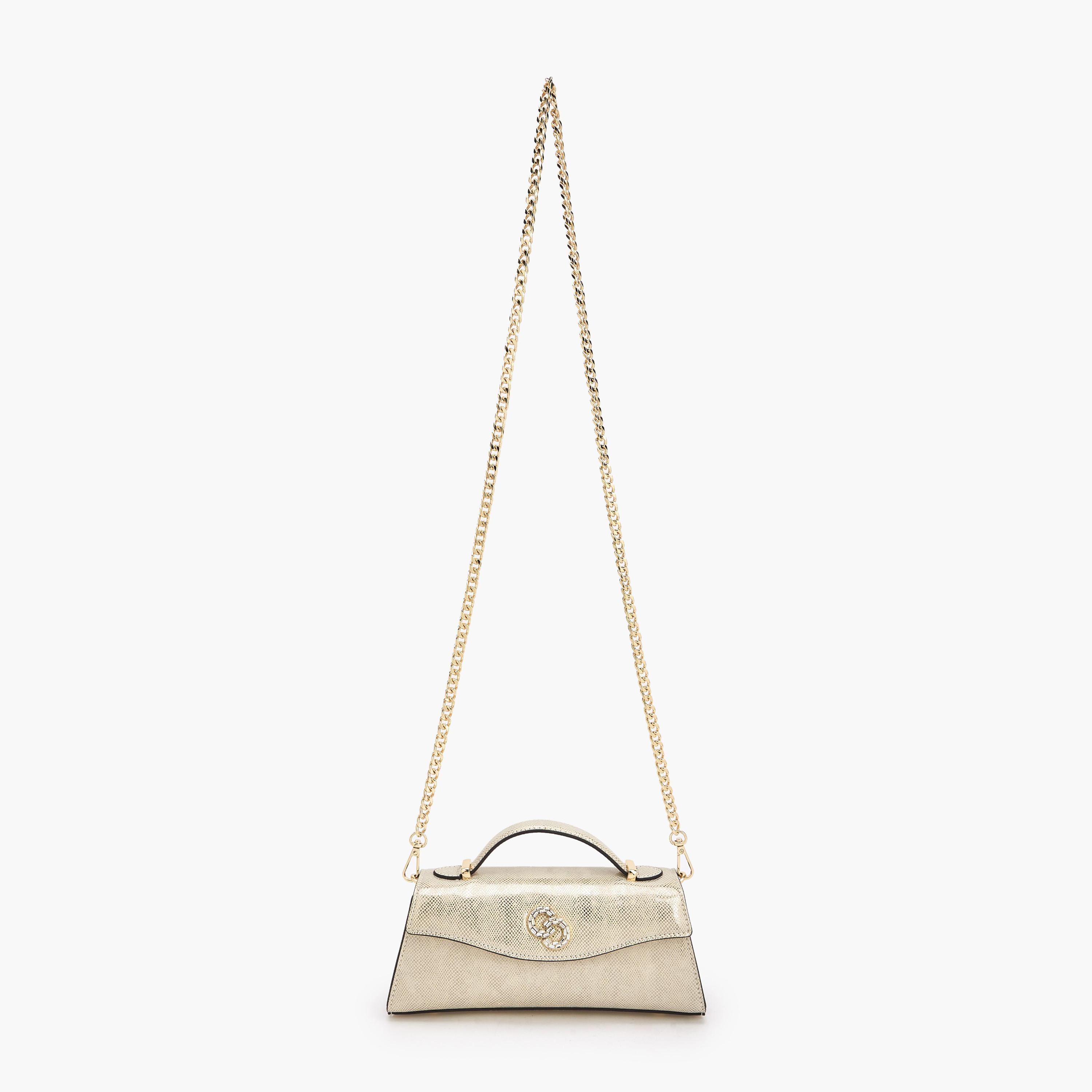 Celeste Metallic Textured Clutch with Chain Strap-women-bagsandwallets-handbags-image-2
