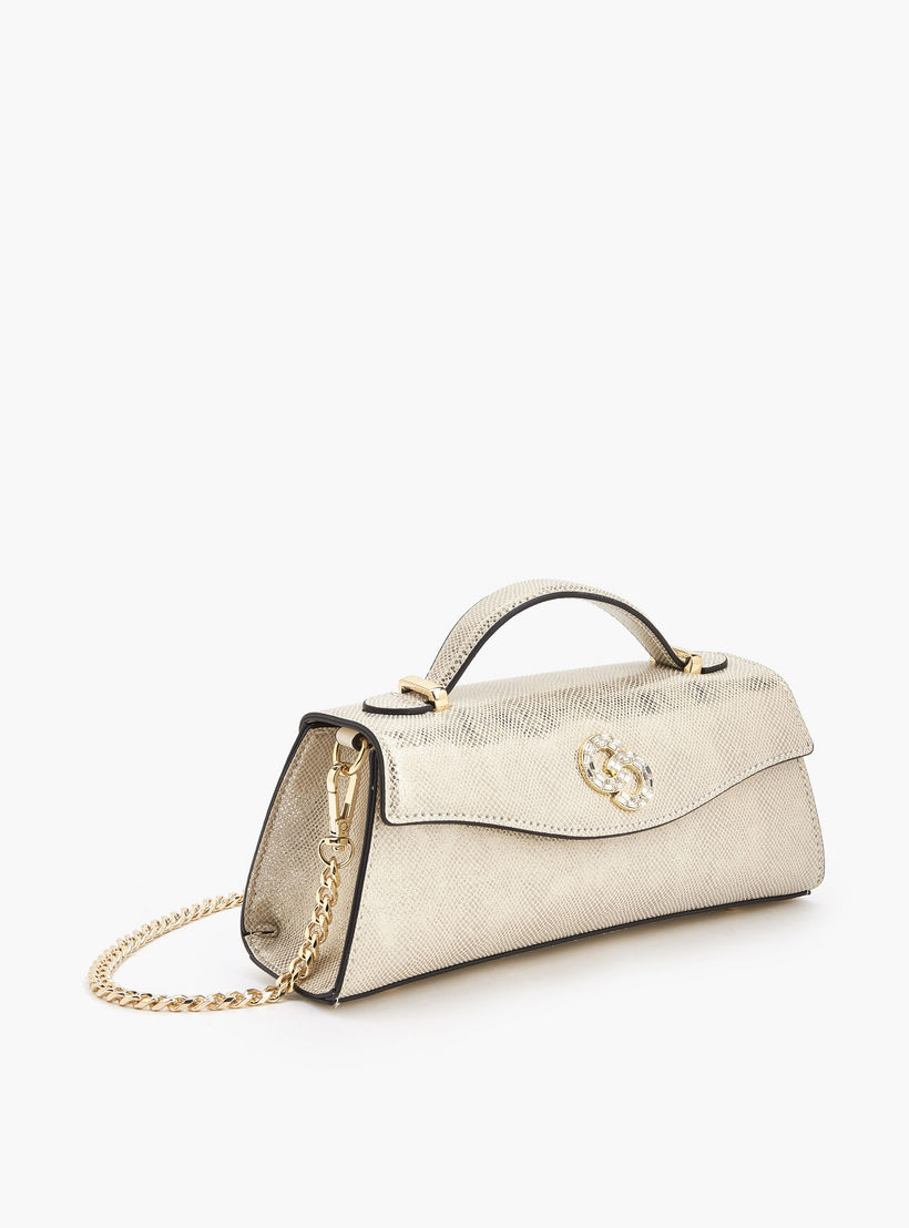 Celeste Metallic Textured Clutch with Chain Strap-women-bagsandwallets-handbags-image-3