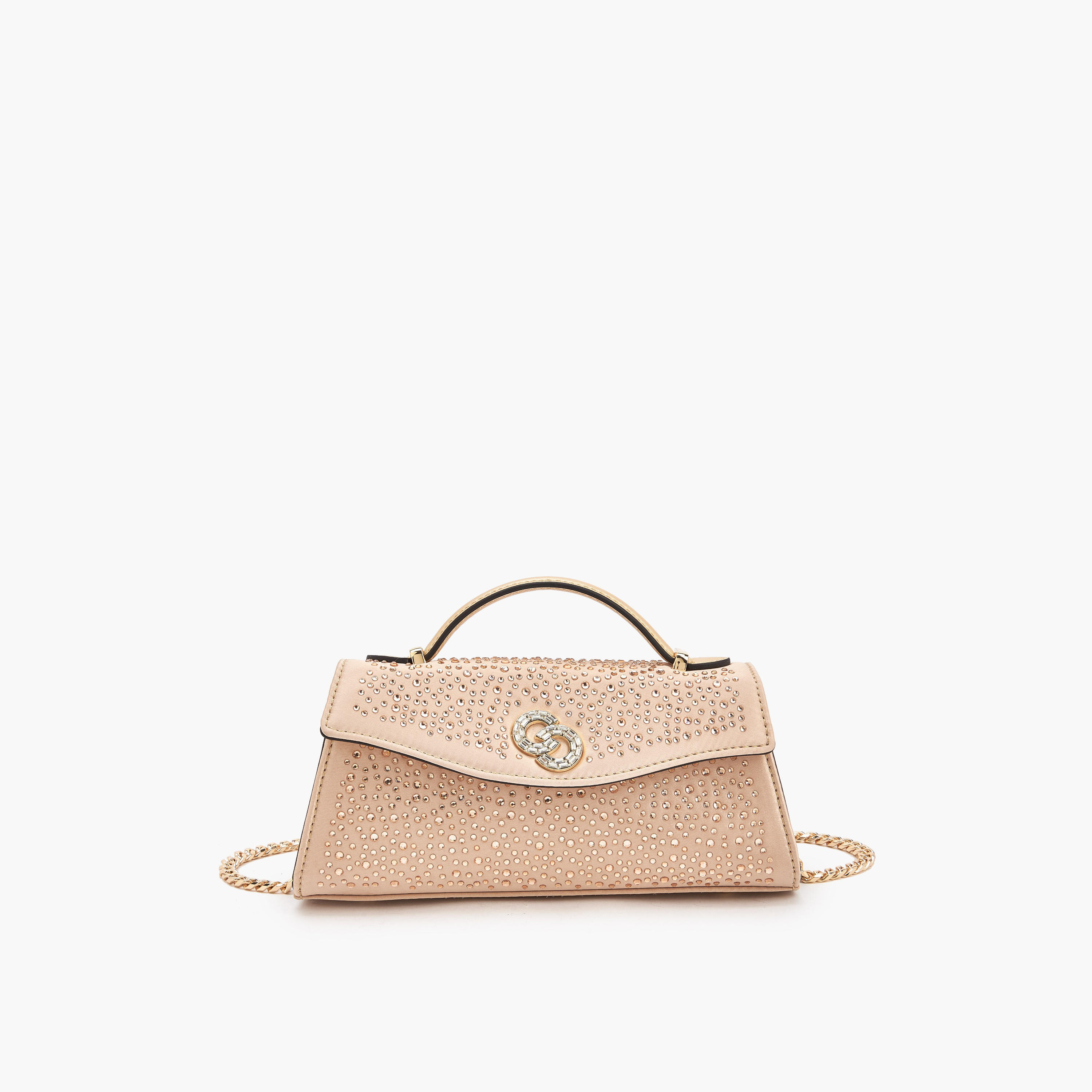 Celeste Embellished Satchel Bag with Chain Strap-women-bagsandwallets-handbags-image-1
