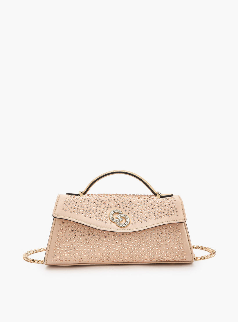 Celeste Embellished Satchel Bag with Chain Strap-women-bagsandwallets-handbags-image-1