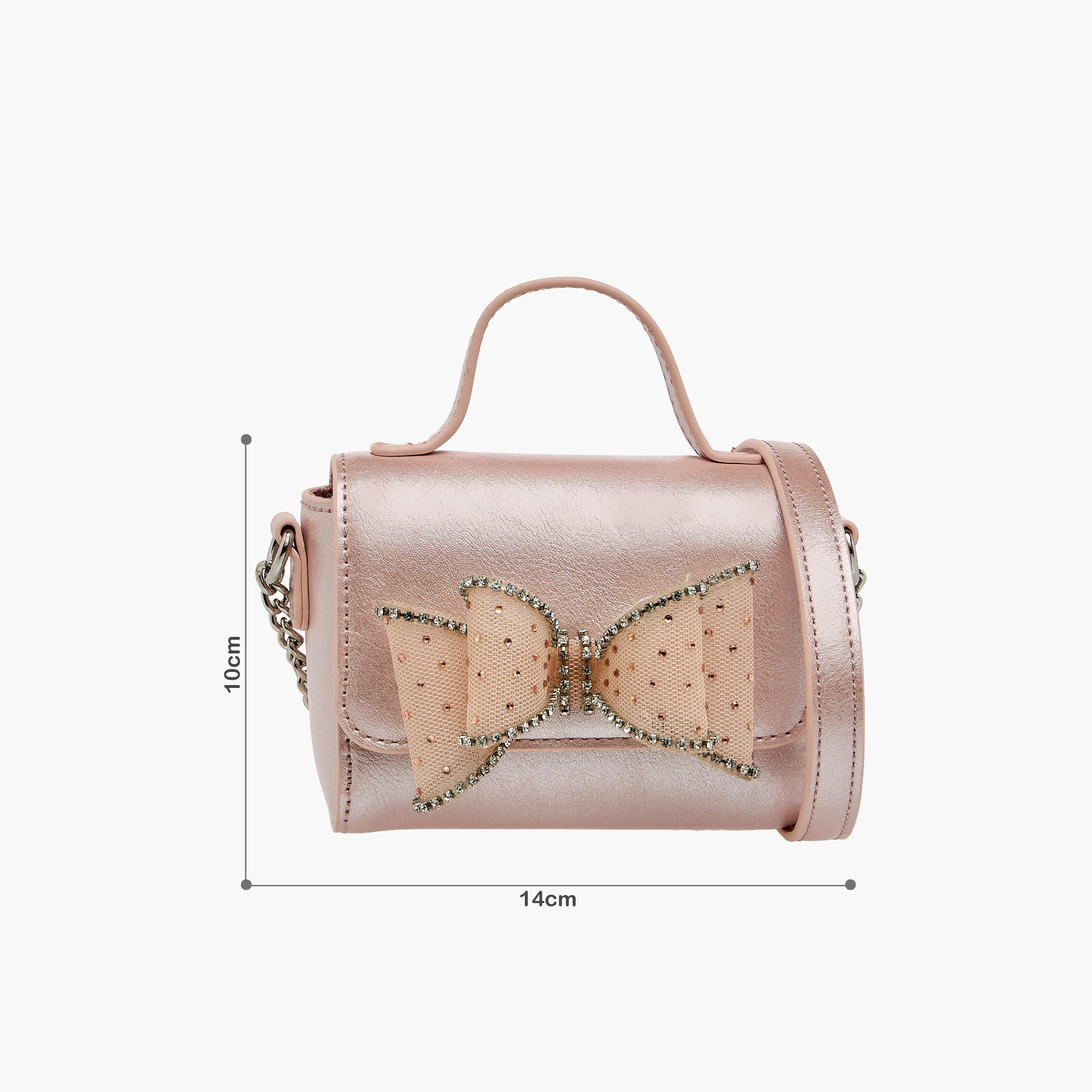 Celeste Bow Embellished Crossbody Bag with Chain Strap-girls-accessories-bags-image-2