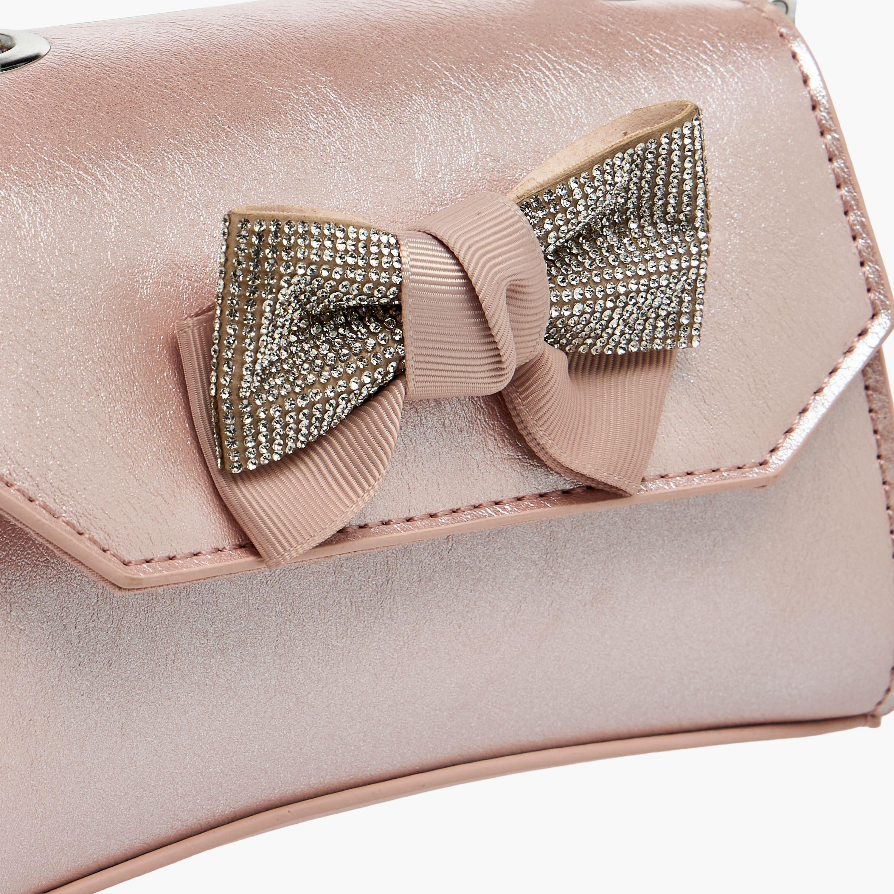 Celeste Bow Embellished Crossbody Bag with Chain Strap-girls-accessories-bags-image-5