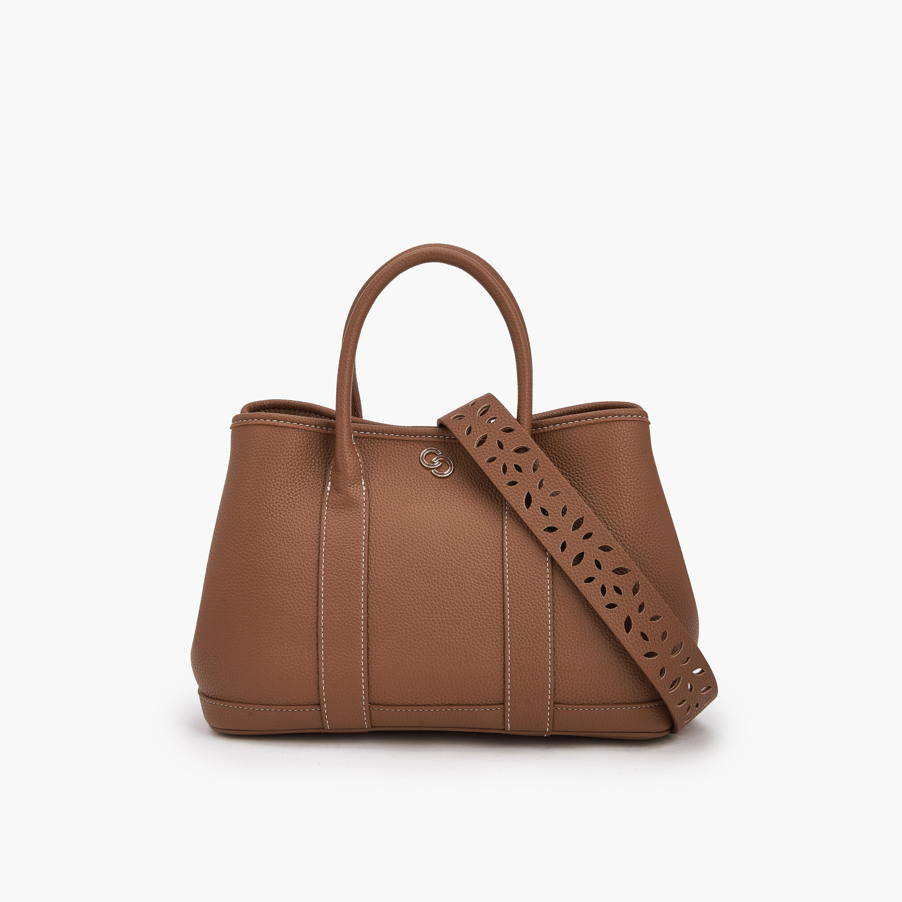 Celeste Laser Cut Tote Bag with Detachable Strap-women-bagsandwallets-handbags-image-1