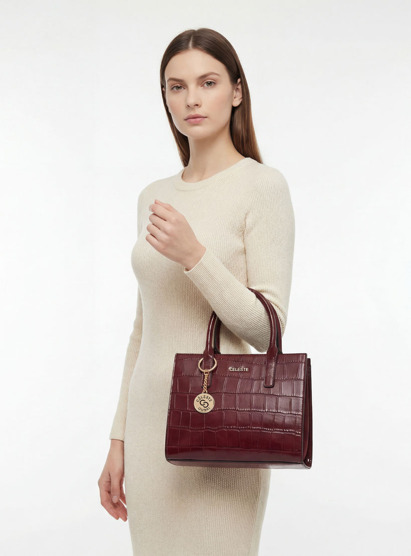 Celeste Textured Tote Bag with Double Handle-women-bagsandwallets-handbags-image-2