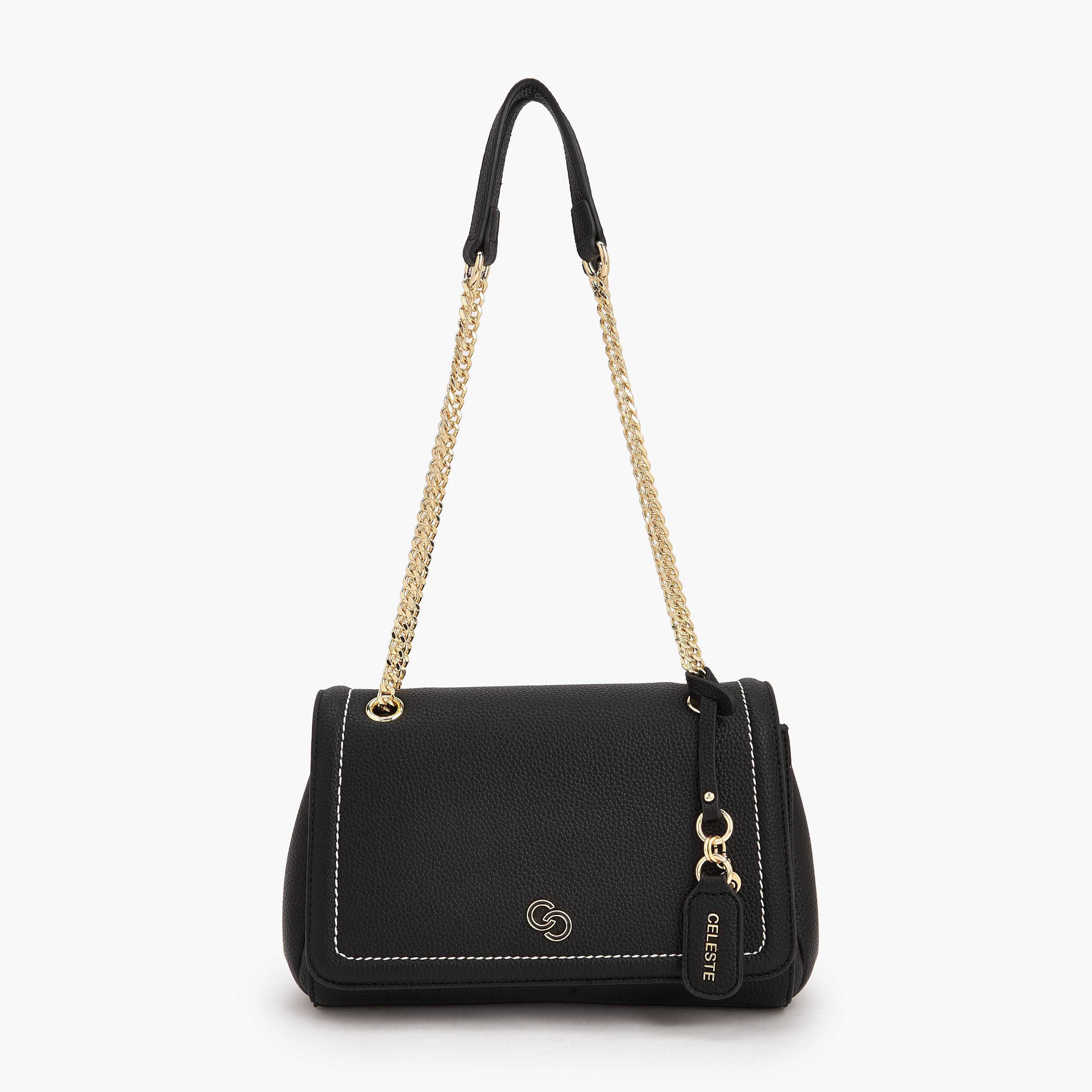 شنطة كروس بودي بتصميم خياطة متباينة وحزام سلسلة من سيليست-women-bagsandwallets-handbags-image-1