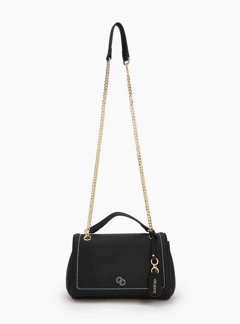 شنطة كروس بودي بتصميم خياطة متباينة وحزام سلسلة من سيليست-women-bagsandwallets-handbags-image-3