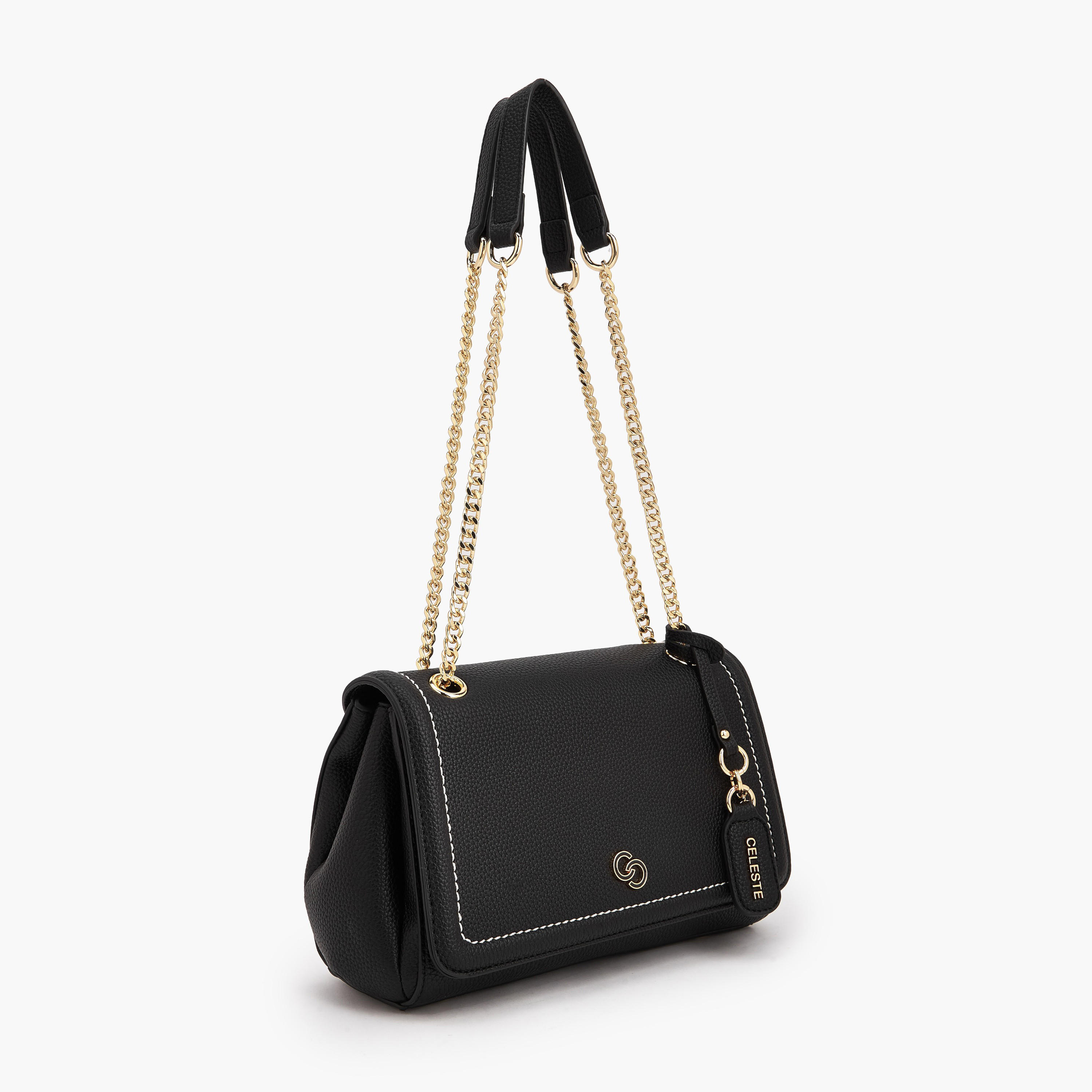 شنطة كروس بودي بتصميم خياطة متباينة وحزام سلسلة من سيليست-women-bagsandwallets-handbags-image-4