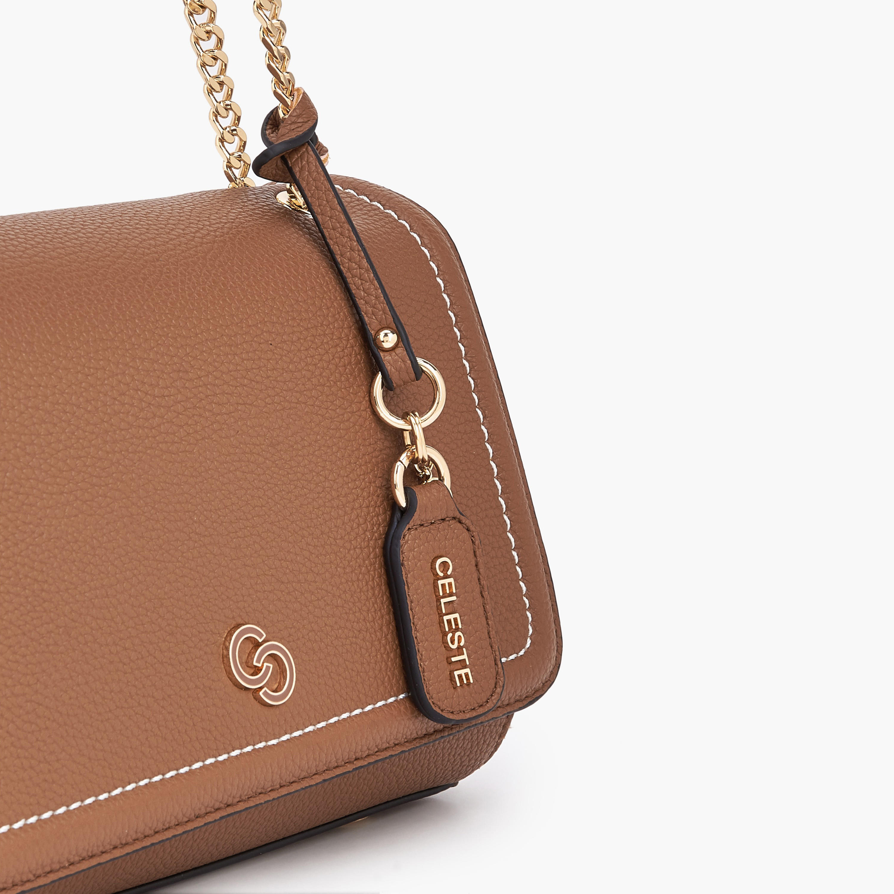 شنطة كروس بودي بتصميم خياطة متباينة وحزام سلسلة من سيليست-women-bagsandwallets-handbags-image-5