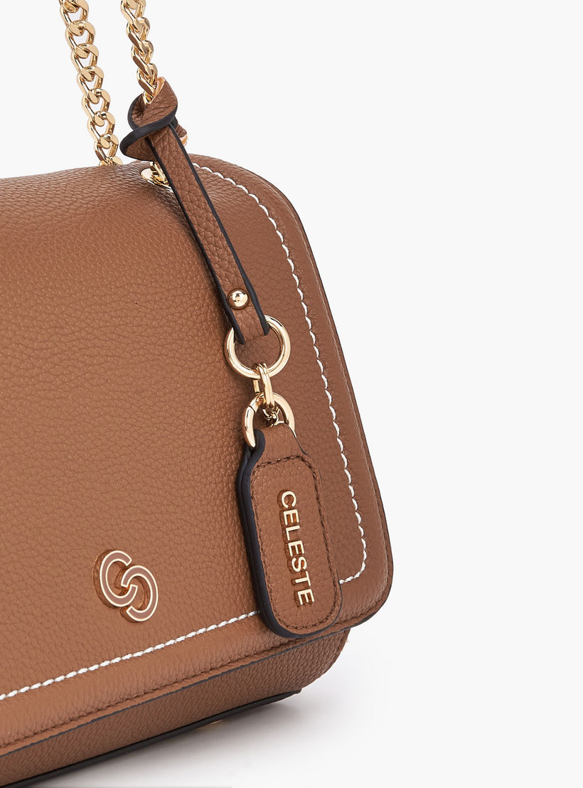 شنطة كروس بودي بتصميم خياطة متباينة وحزام سلسلة من سيليست-women-bagsandwallets-handbags-image-5