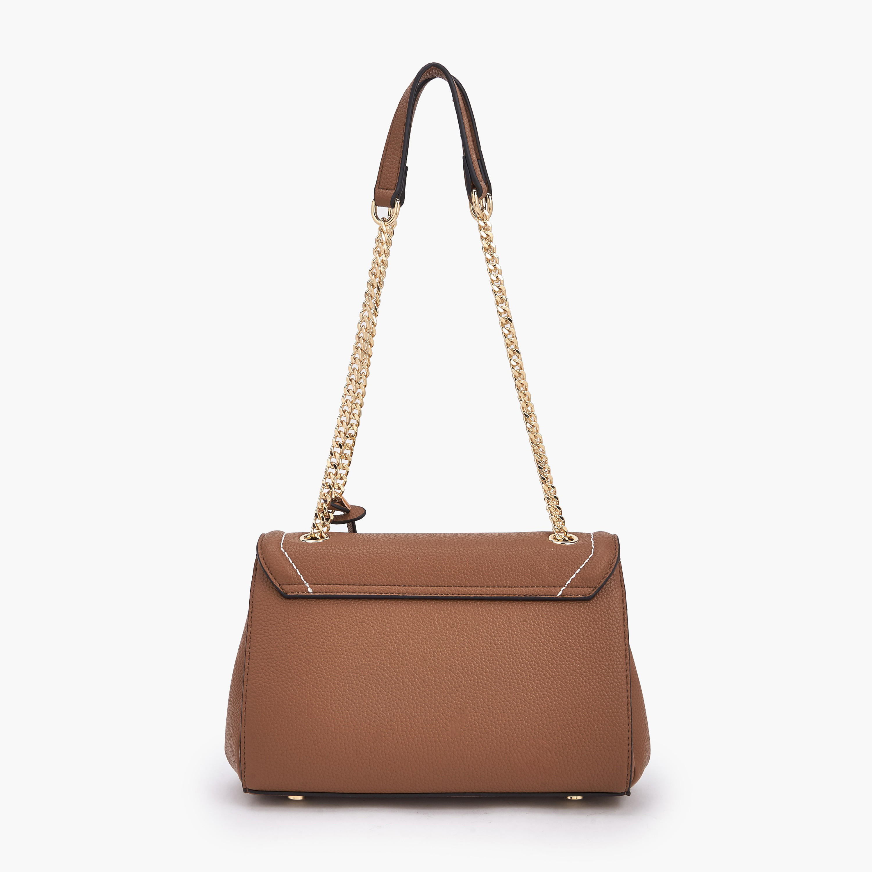 Celeste Contrast Stitch Design Crossbody Bag with Chain Strap-women-bagsandwallets-handbags-image-6