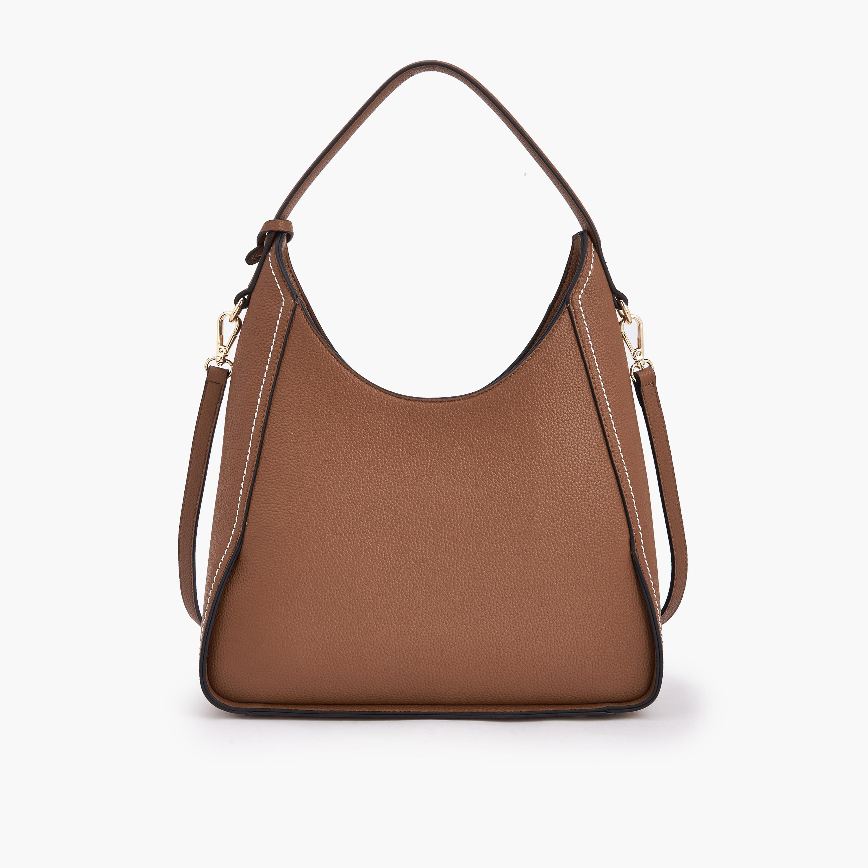 Celeste Textured Shoulder Bag with Zip Closure-women-bagsandwallets-handbags-image-6
