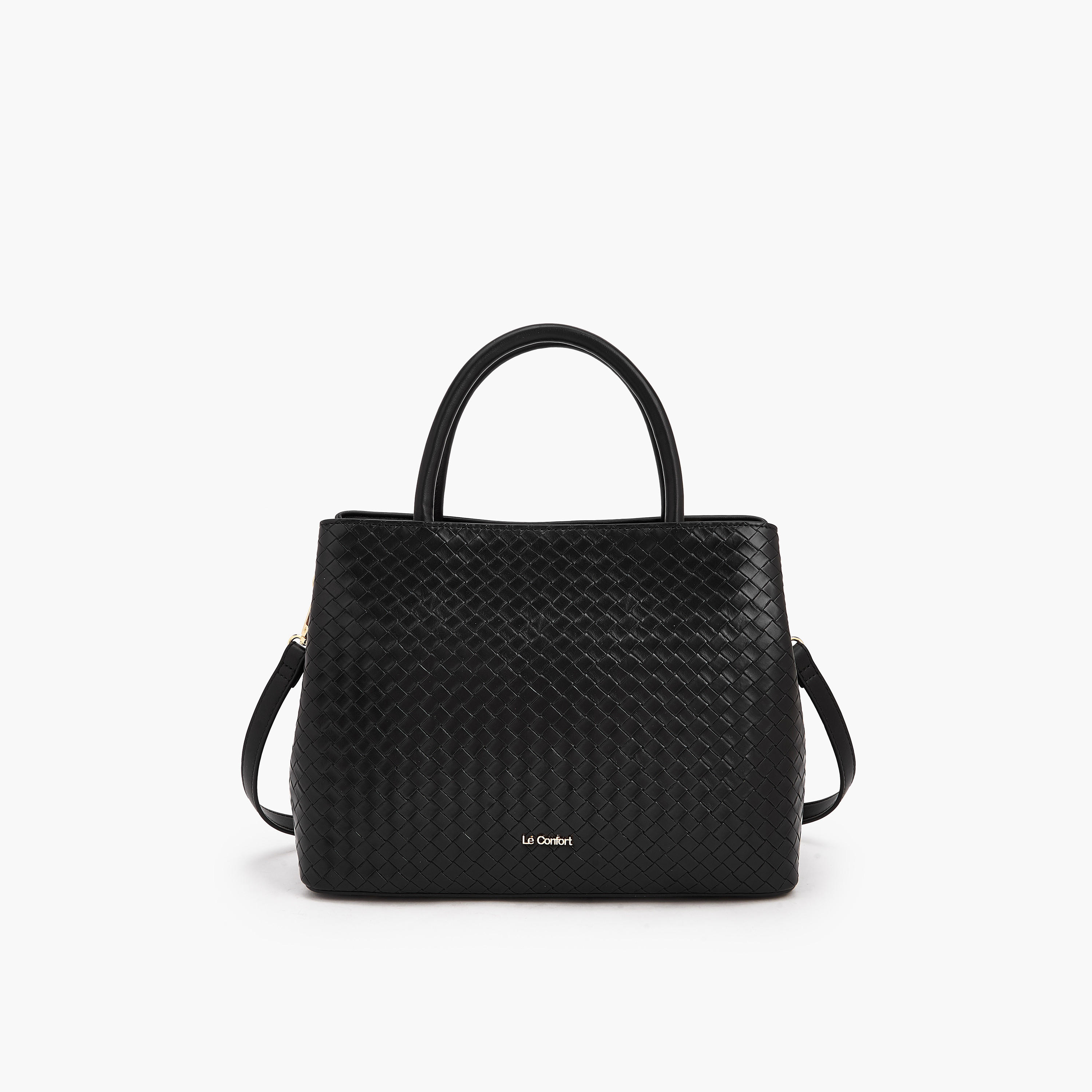 Le Confort Textured Satchel Bag with Detachable Strap-women-bagsandwallets-handbags-image-5