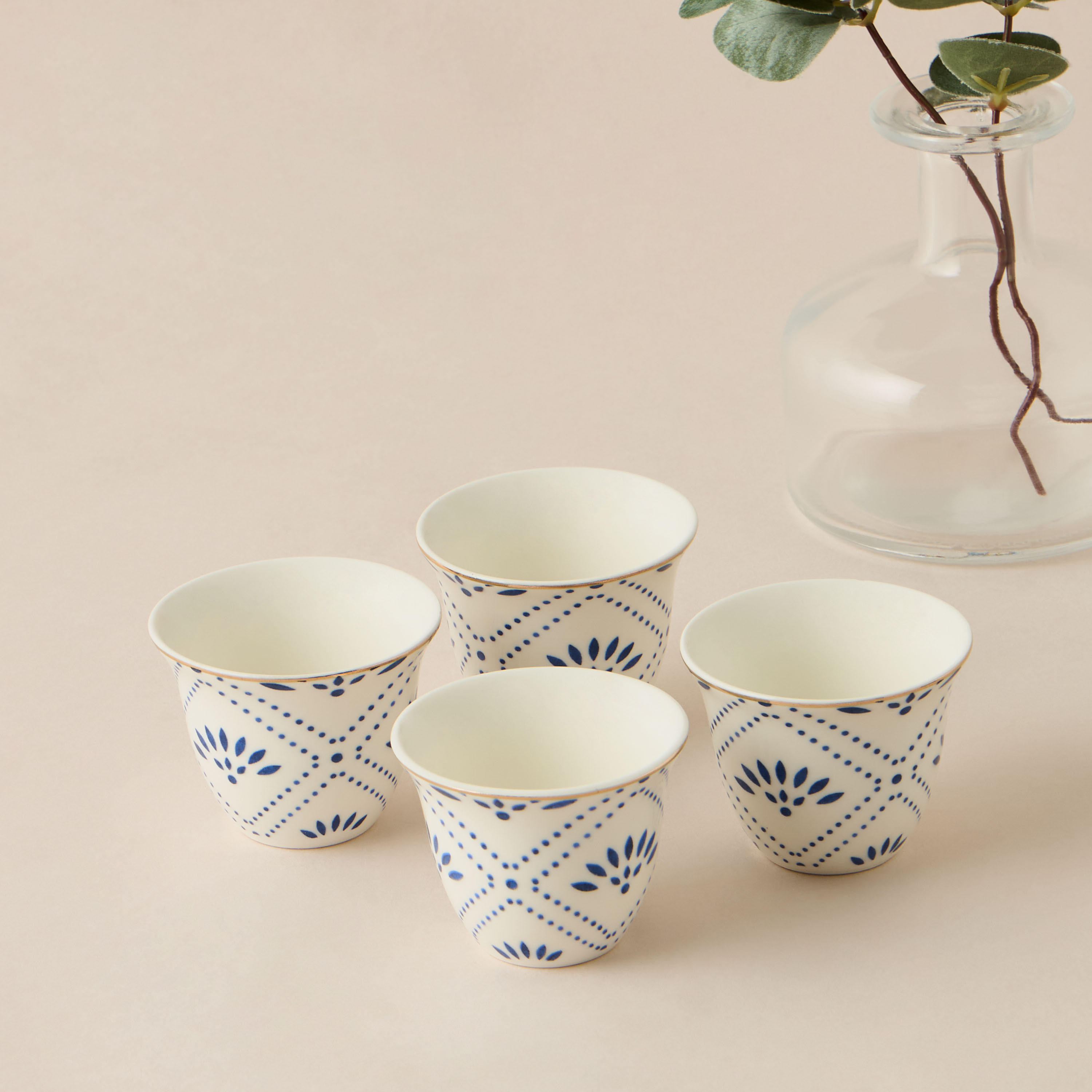 Printed Bone China Kahwa Cup - Set of 4-household-dining-teaandcoffee-mugsandcups-image-1
