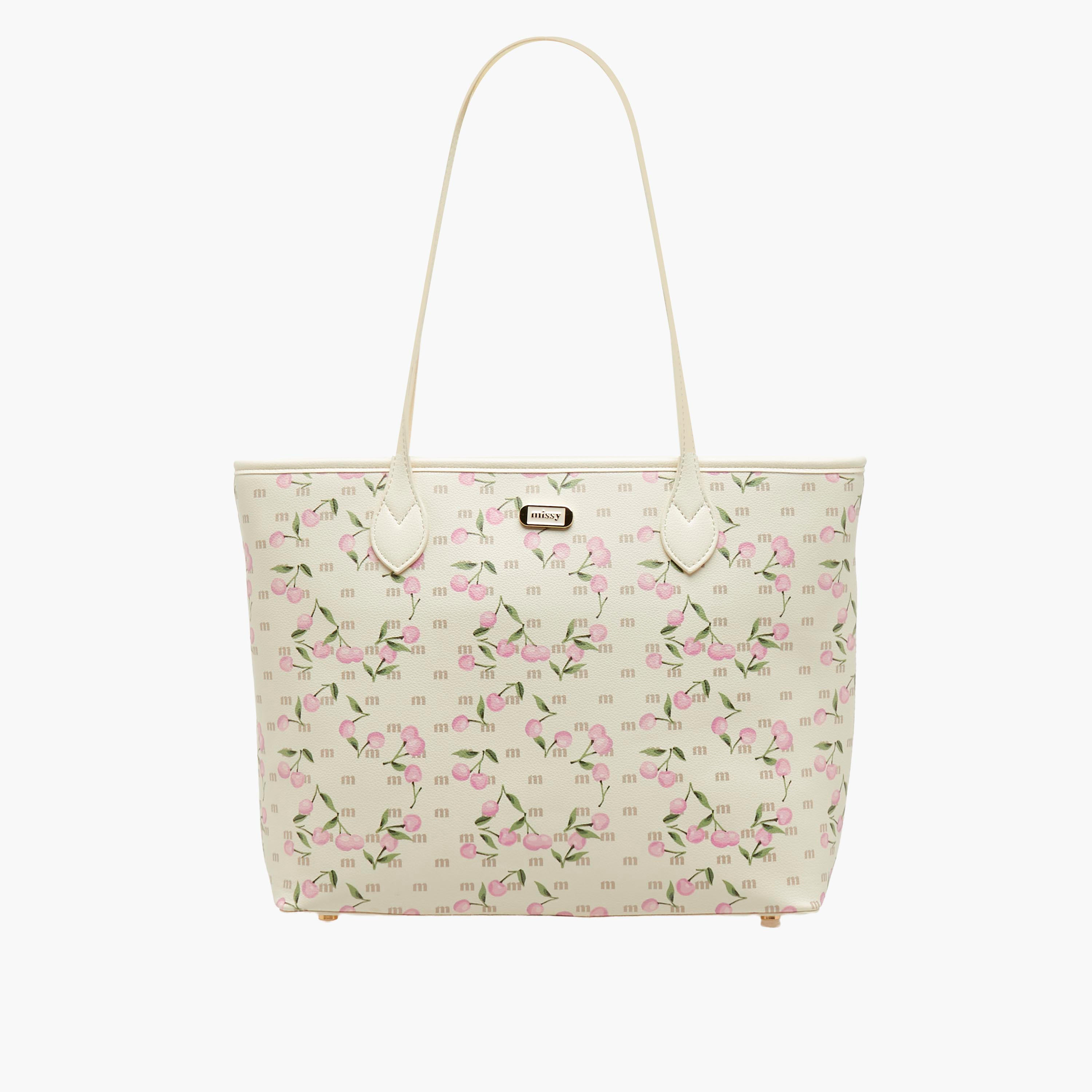 Missy Cherry Print Tote Bag with Double Handle-women-bagsandwallets-handbags-image-1
