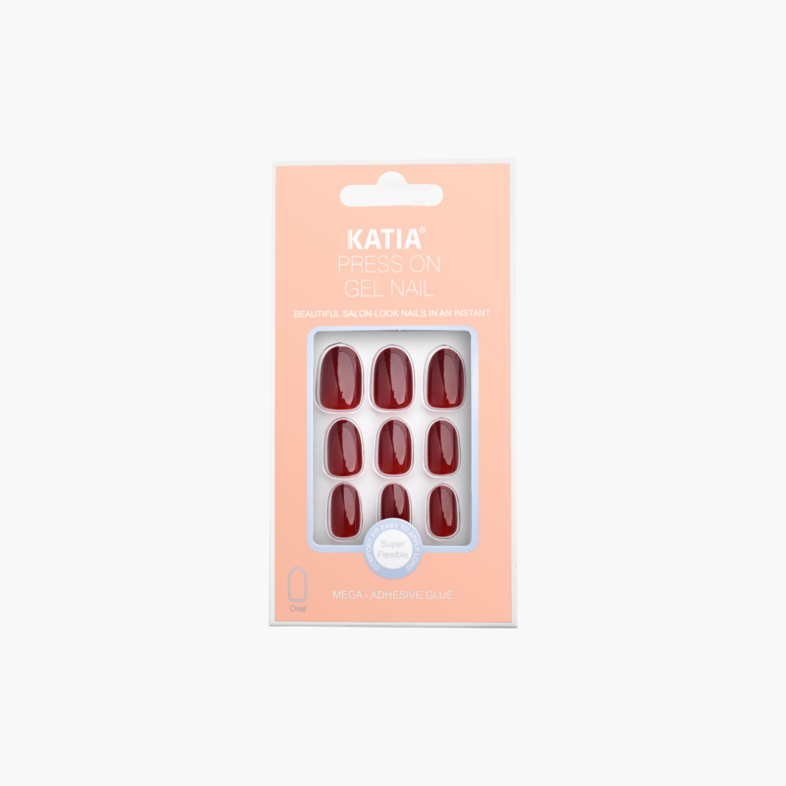 أظافر بيضاوية داكنة من كاتيا-beautyandpersonalcare-makeup-nails-artificialnails-image-4