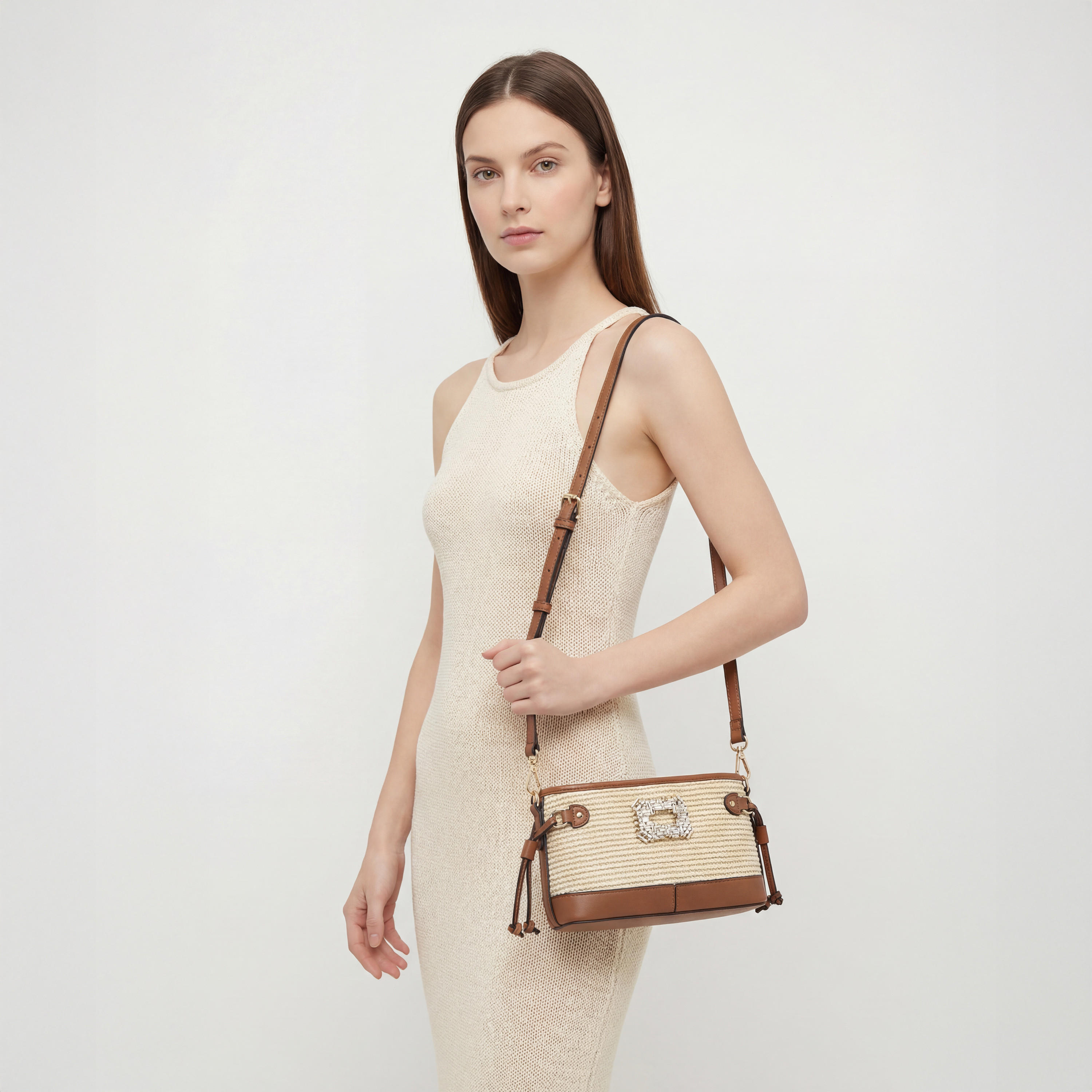 Celeste Textured Crossbody Bag with Zip Closure-women-bagsandwallets-handbags-image-2