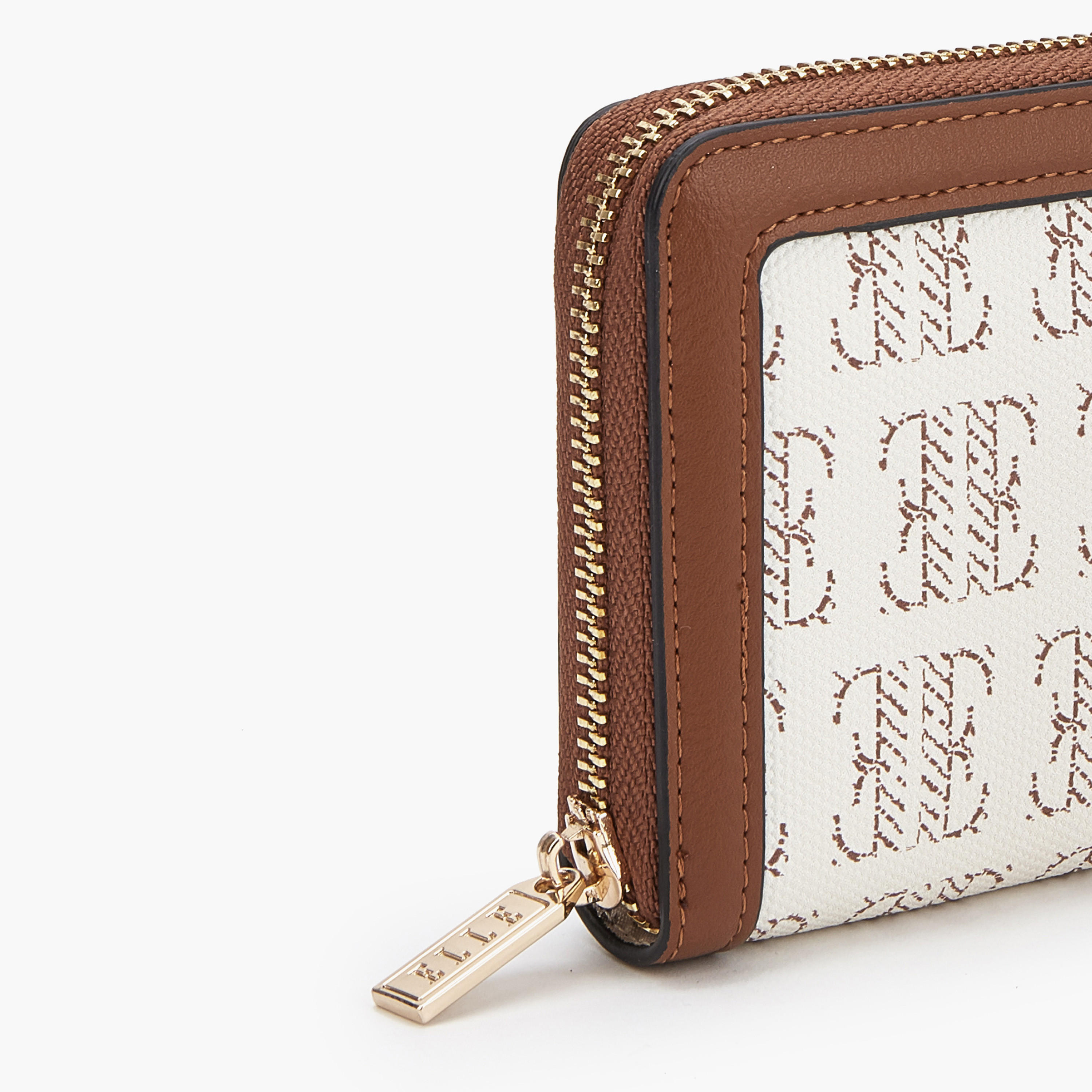 Elle Monogram Print Wallet with Zip Closure-women-bagsandwallets-wallets-image-3