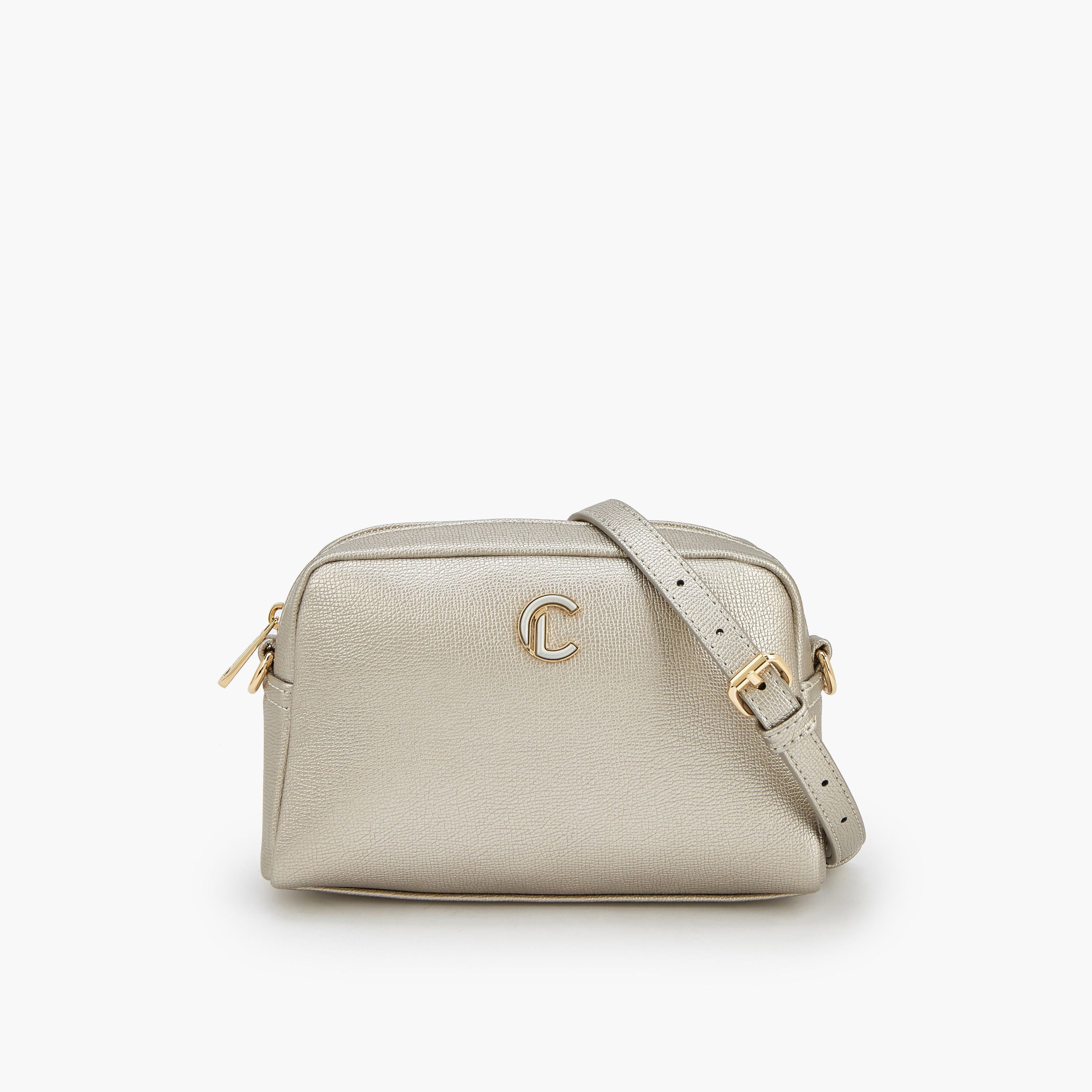 Le Confort Textured Crossbody Bag with Zip Closure-women-bagsandwallets-handbags-image-1