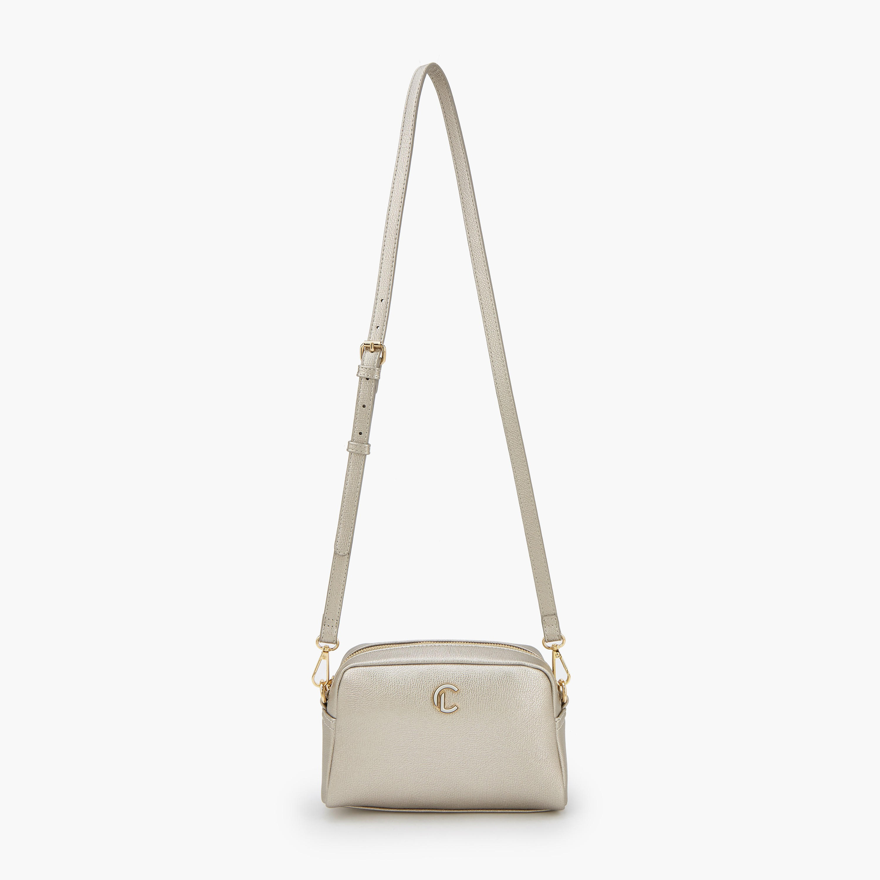 Le Confort Textured Crossbody Bag with Zip Closure-women-bagsandwallets-handbags-image-3