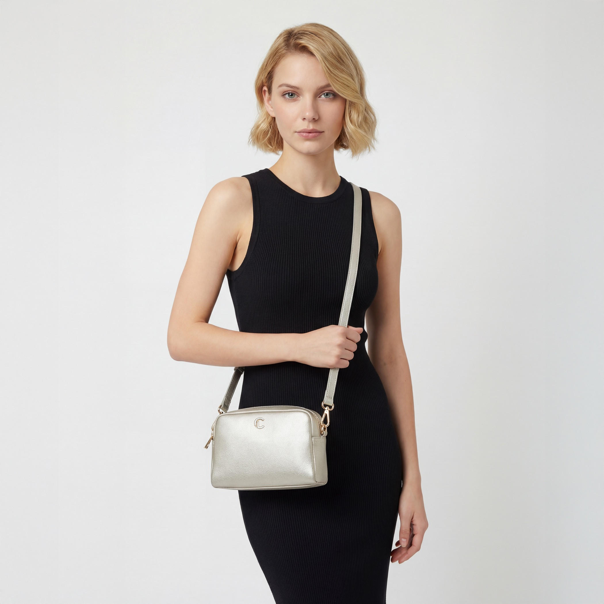 Le Confort Textured Crossbody Bag with Zip Closure-women-bagsandwallets-handbags-image-2