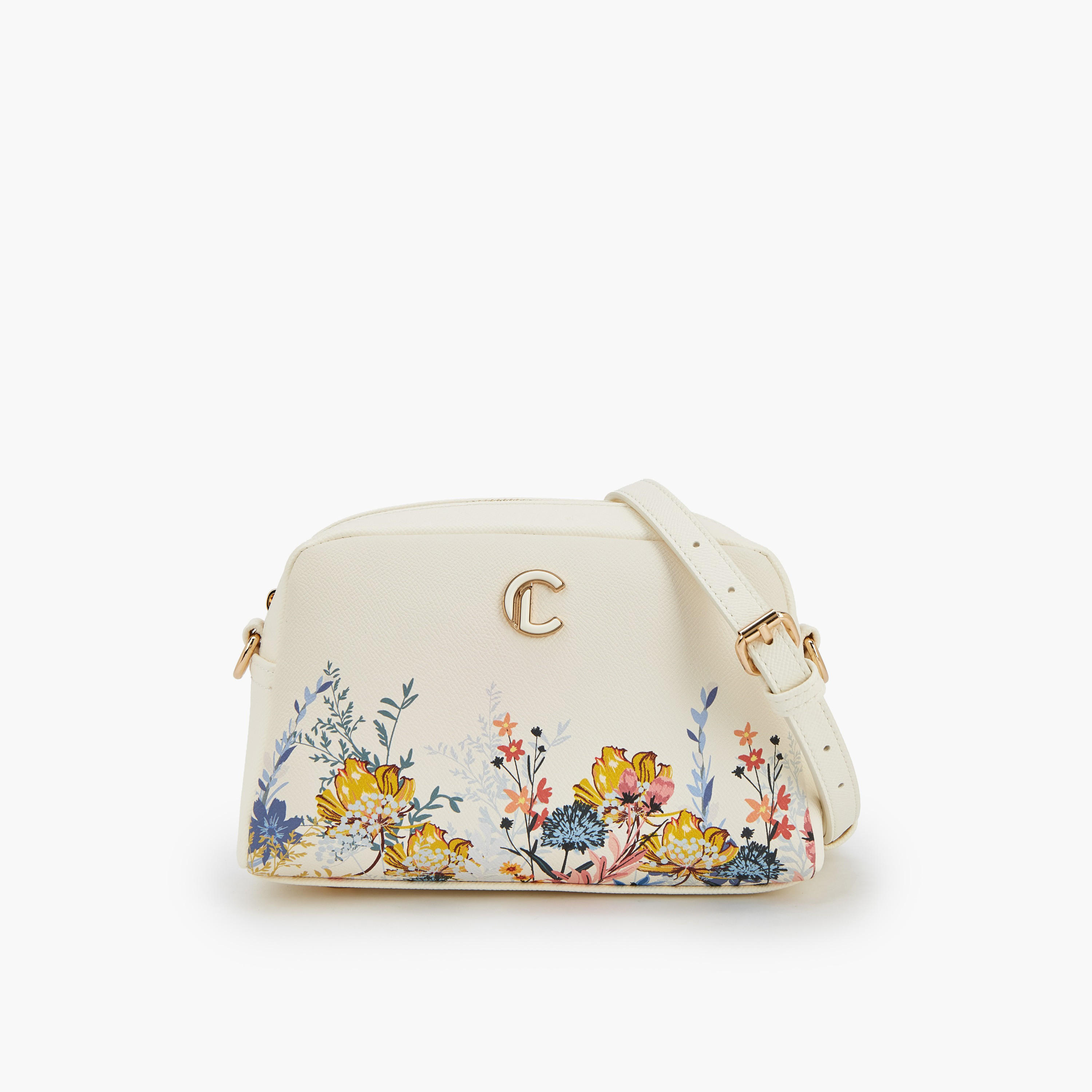 Le Confort Textured Crossbody Bag with Zip Closure-women-bagsandwallets-handbags-image-1