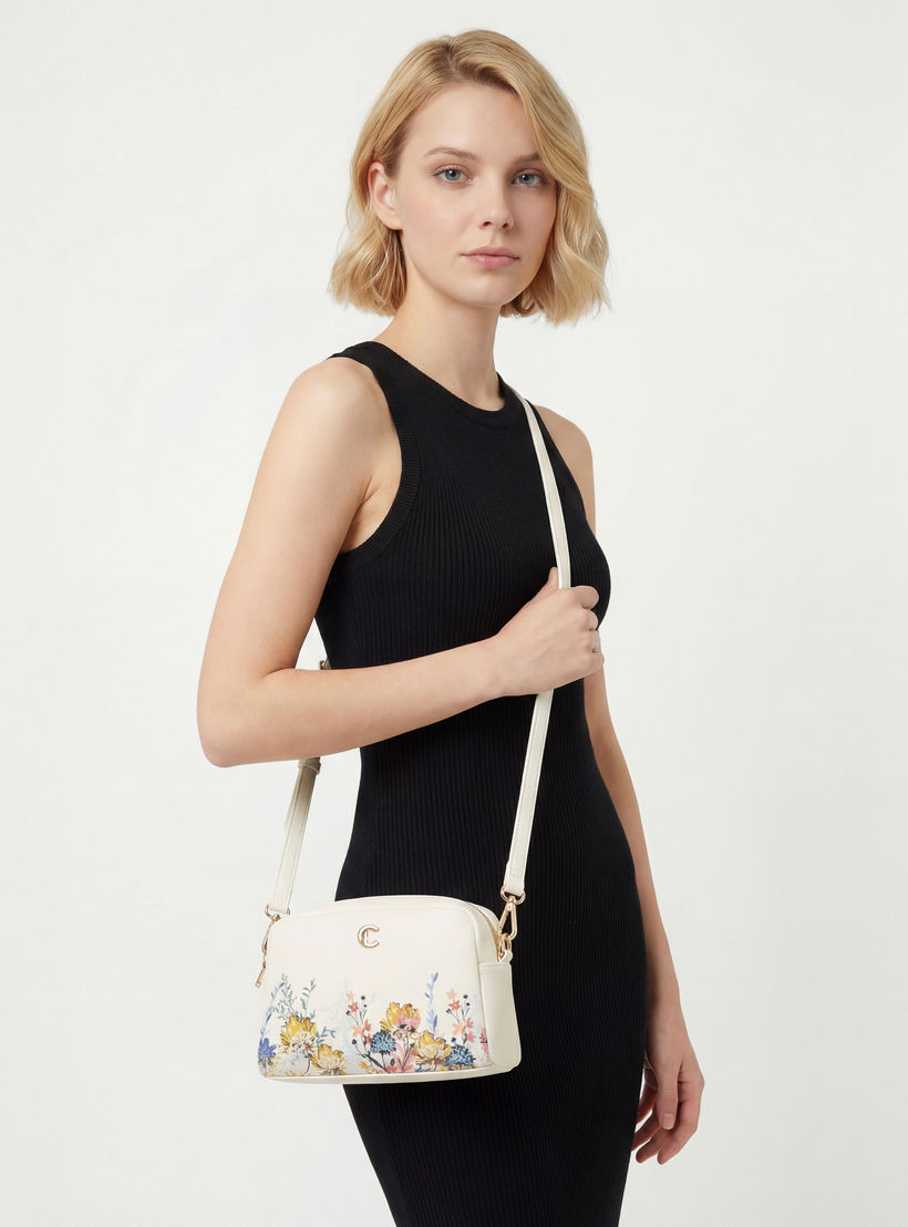 Le Confort Textured Crossbody Bag with Zip Closure-women-bagsandwallets-handbags-image-2