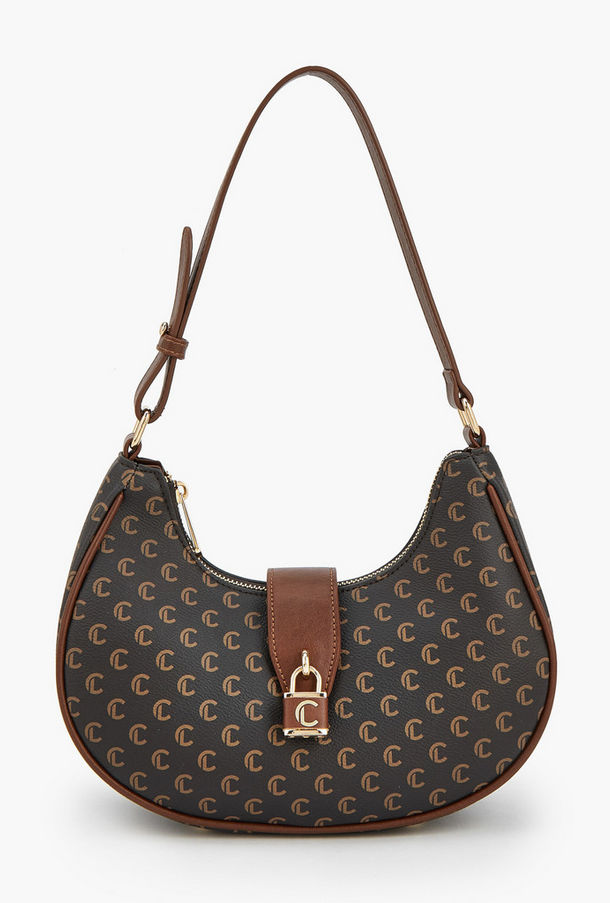 شنطة كتف بحزام قابل للتعديل وطبعات مونوجرام من لو كونفورت-women-bagsandwallets-handbags-image-1