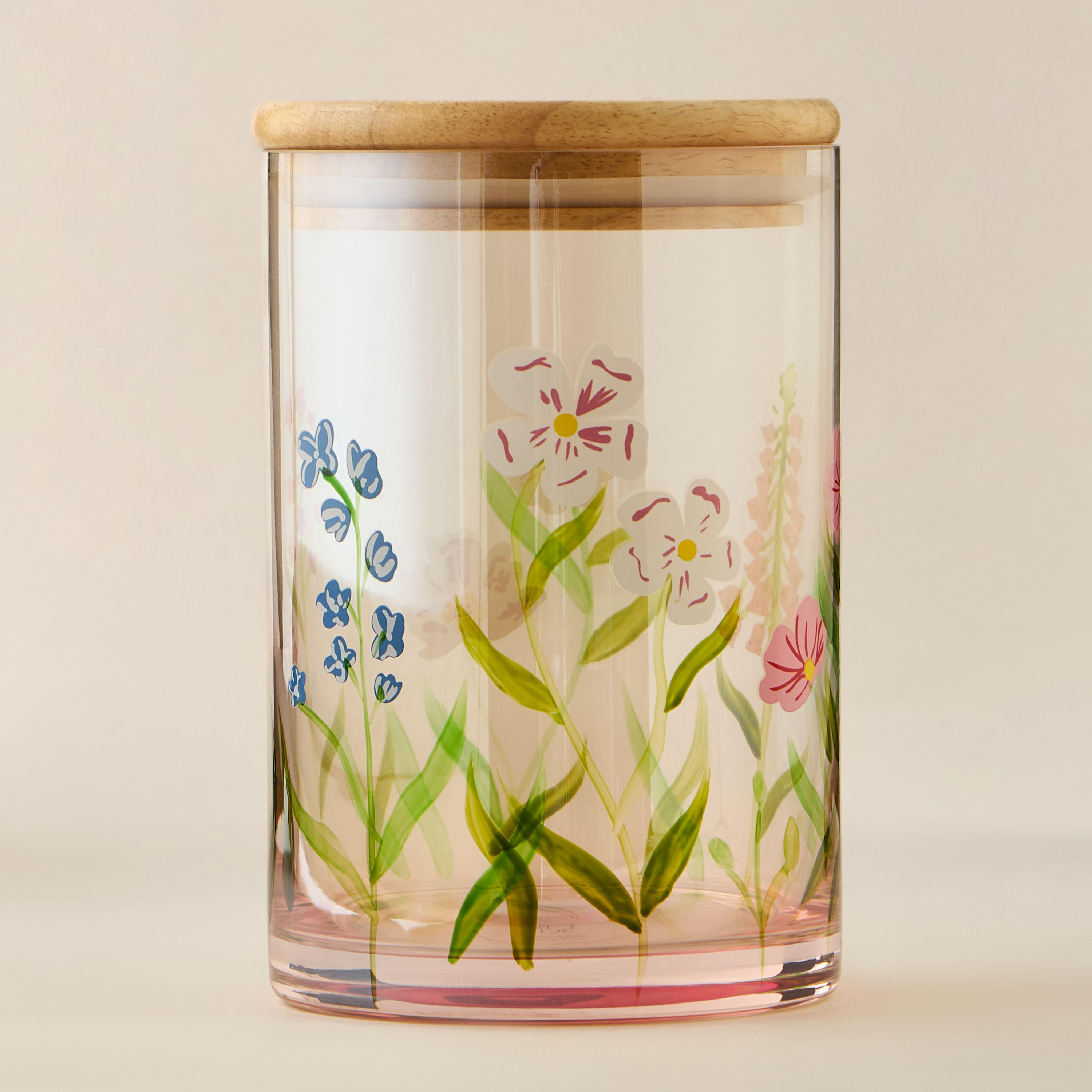 Floral Print Glass Canister - 800 ml-household-kitchen-foodstorage-containers-image-2