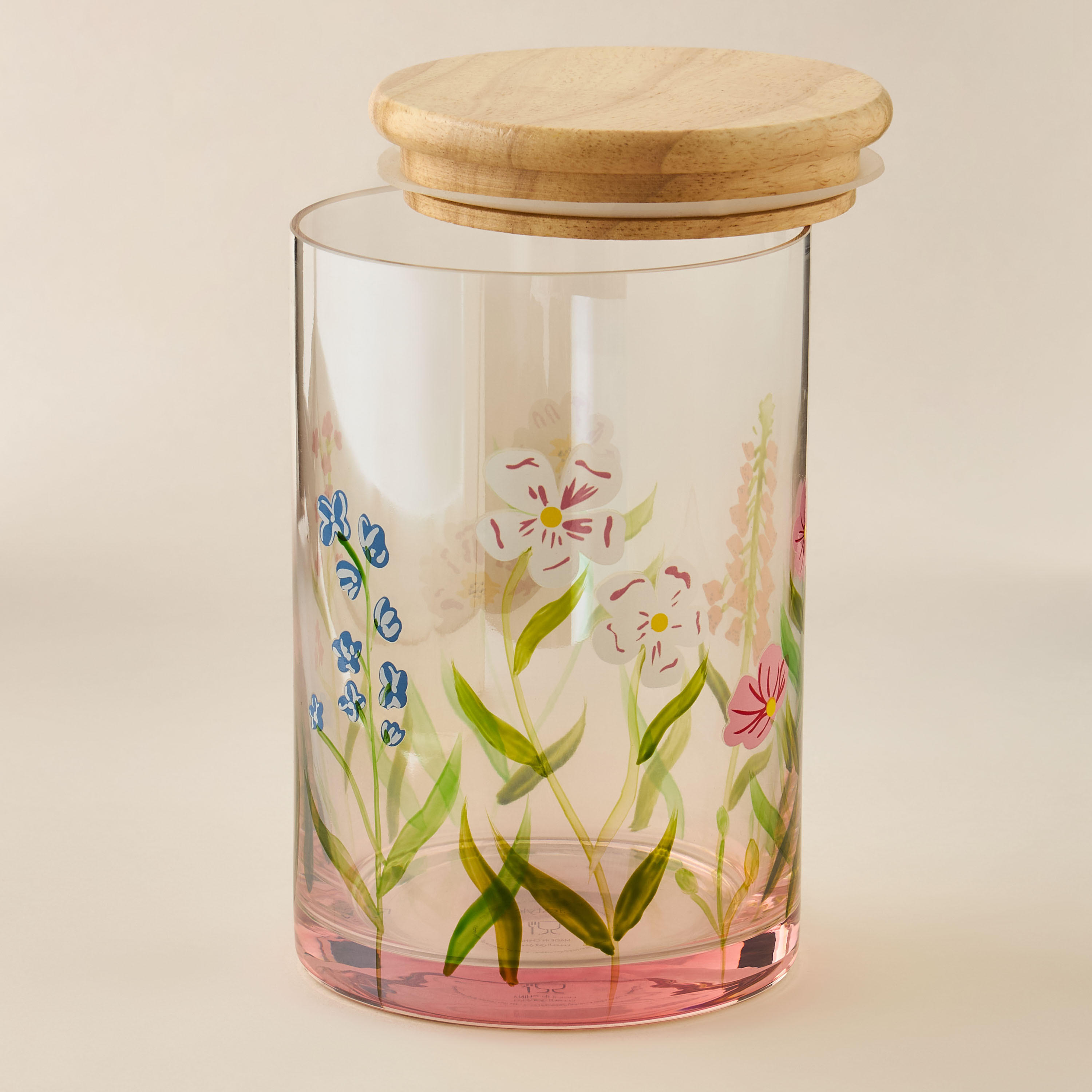 Floral Print Glass Canister - 800 ml-household-kitchen-foodstorage-containers-image-3