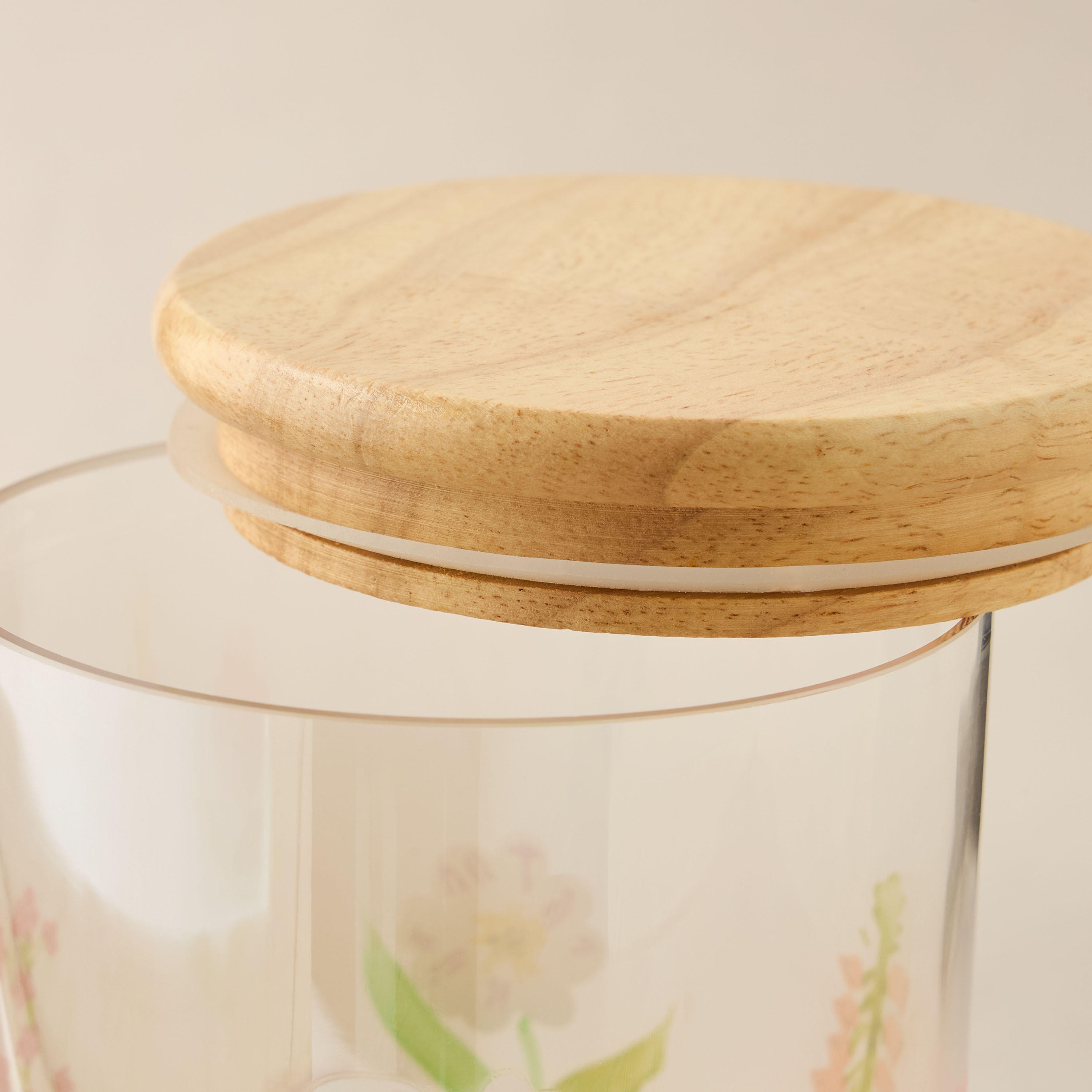 Floral Print Glass Canister - 800 ml-household-kitchen-foodstorage-containers-image-4