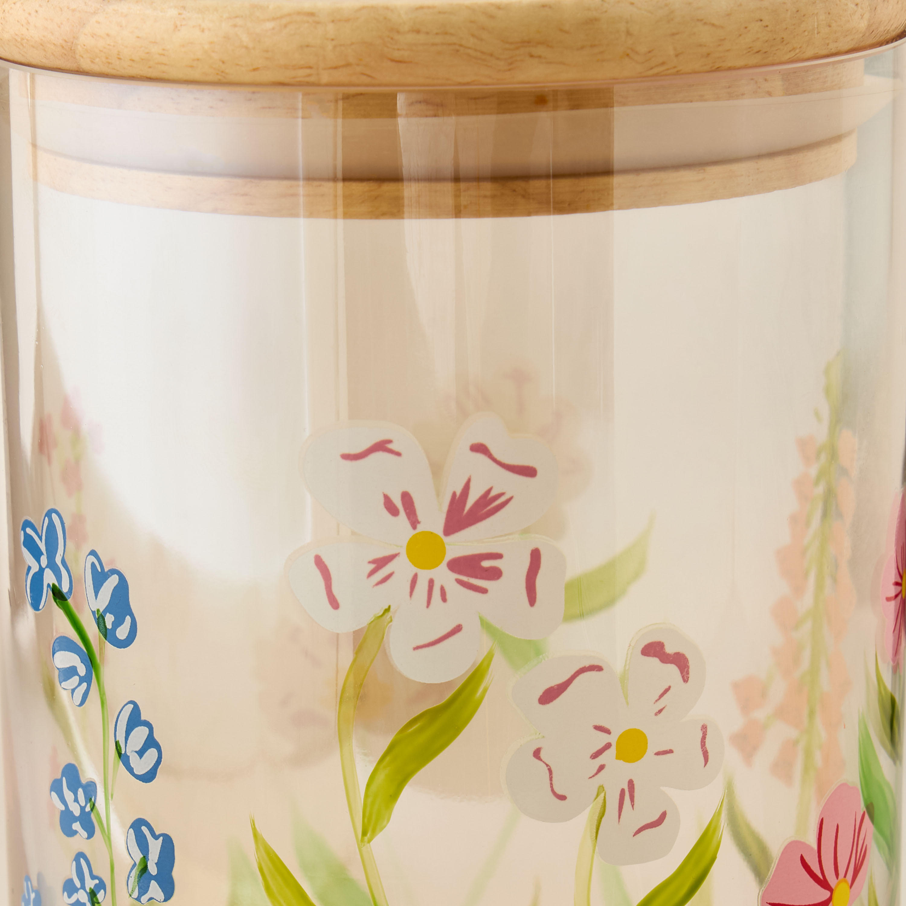 Floral Print Glass Canister - 800 ml-household-kitchen-foodstorage-containers-image-5
