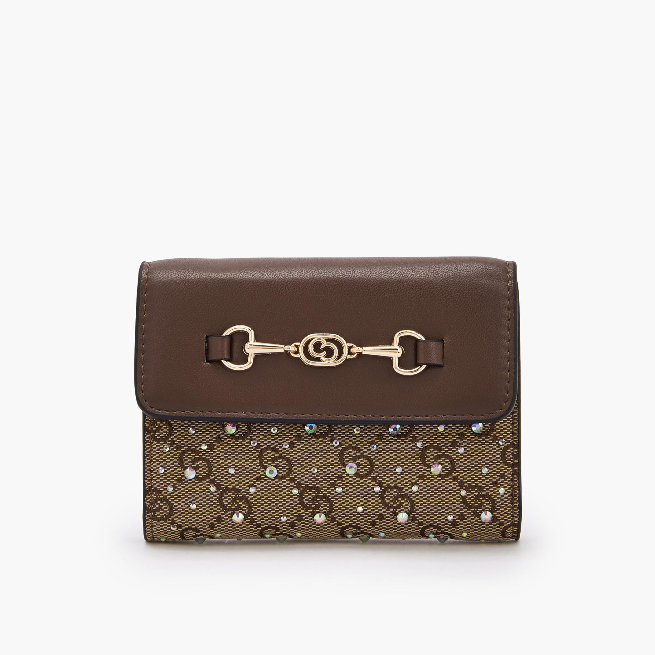 Celeste Embellished Tri-Fold Wallet with Press Button Closure-women-bagsandwallets-wallets-image-1