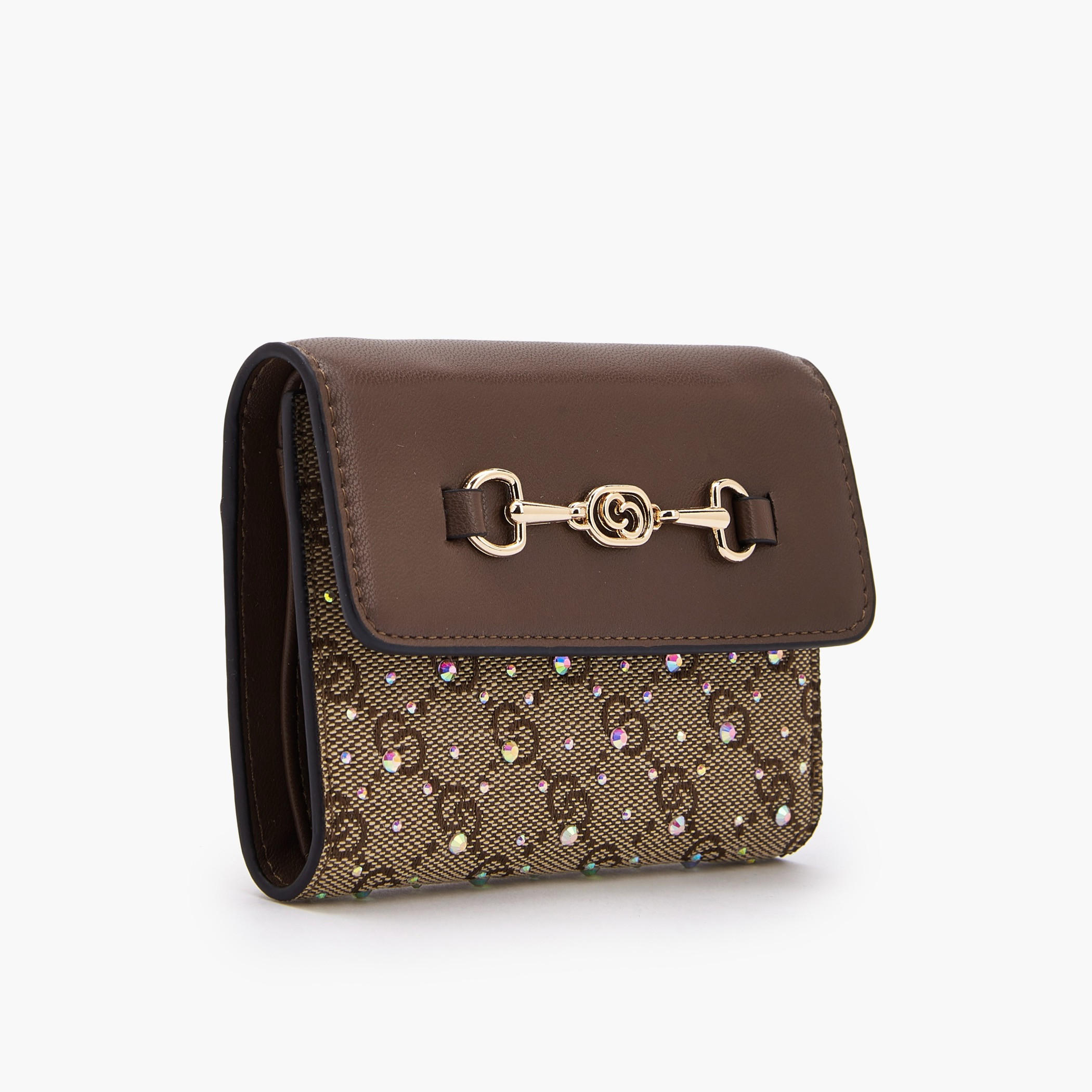 Celeste Embellished Tri-Fold Wallet with Press Button Closure-women-bagsandwallets-wallets-image-2
