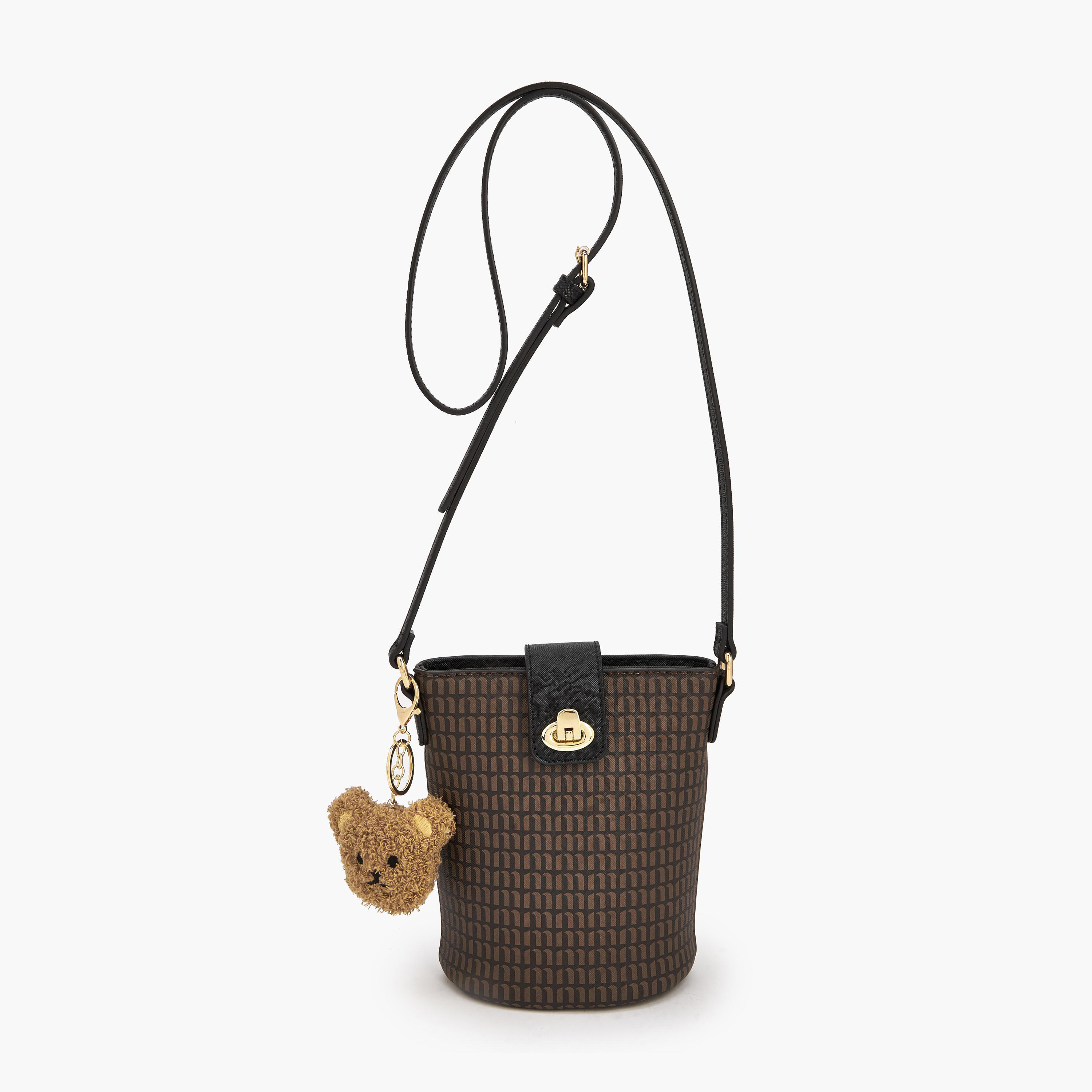 Missy Monogram Print Crossbody Bag with Flap Closure-women-bagsandwallets-handbags-image-1