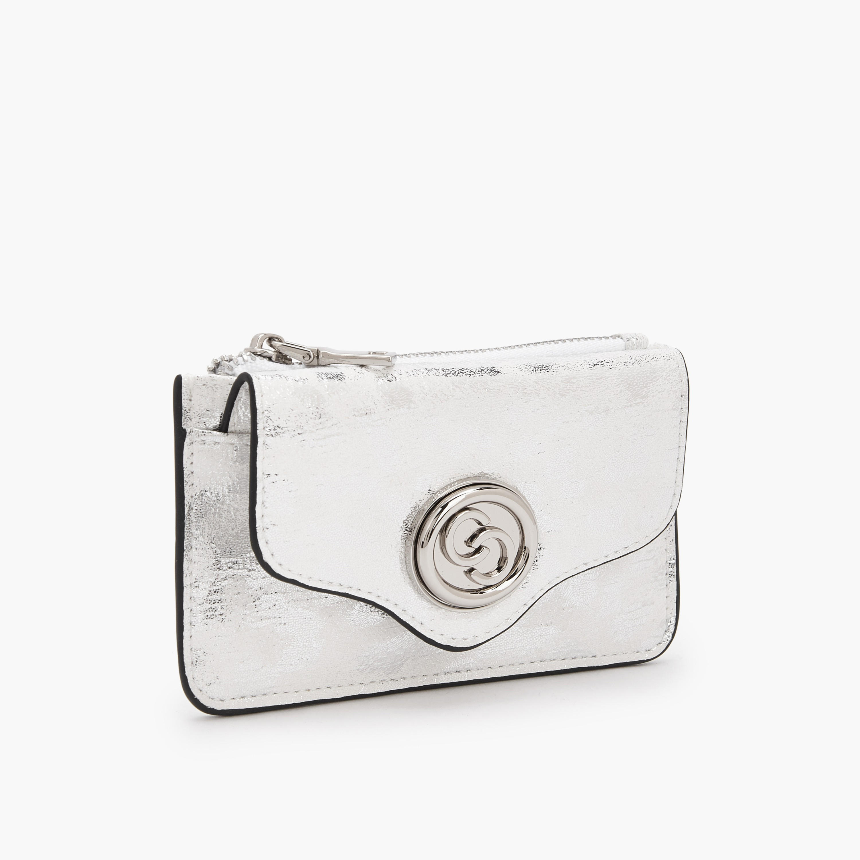 Celeste Metallic Print Card Holder with Zip Closure-women-bagsandwallets-wallets-image-2
