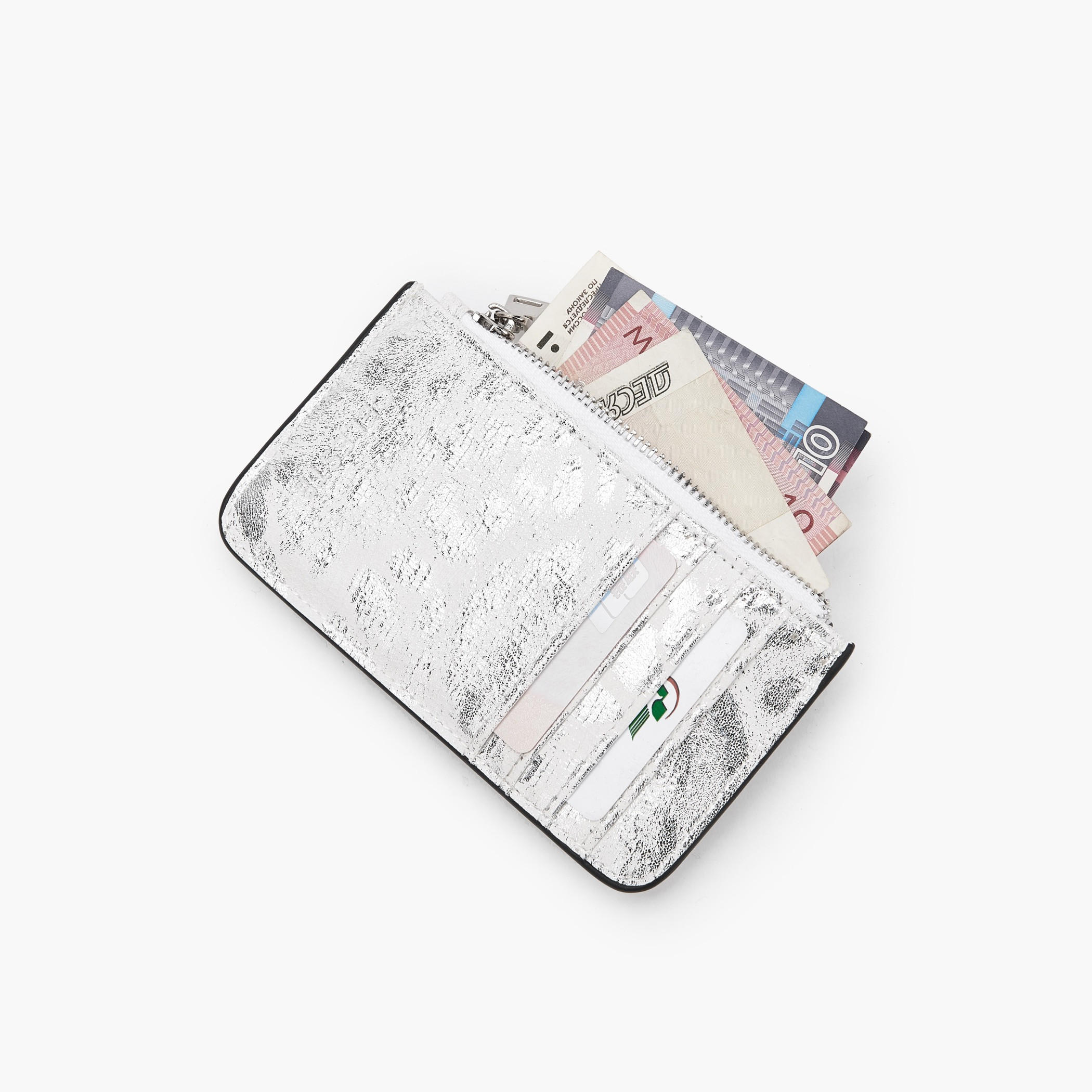 Celeste Metallic Print Card Holder with Zip Closure-women-bagsandwallets-wallets-image-7