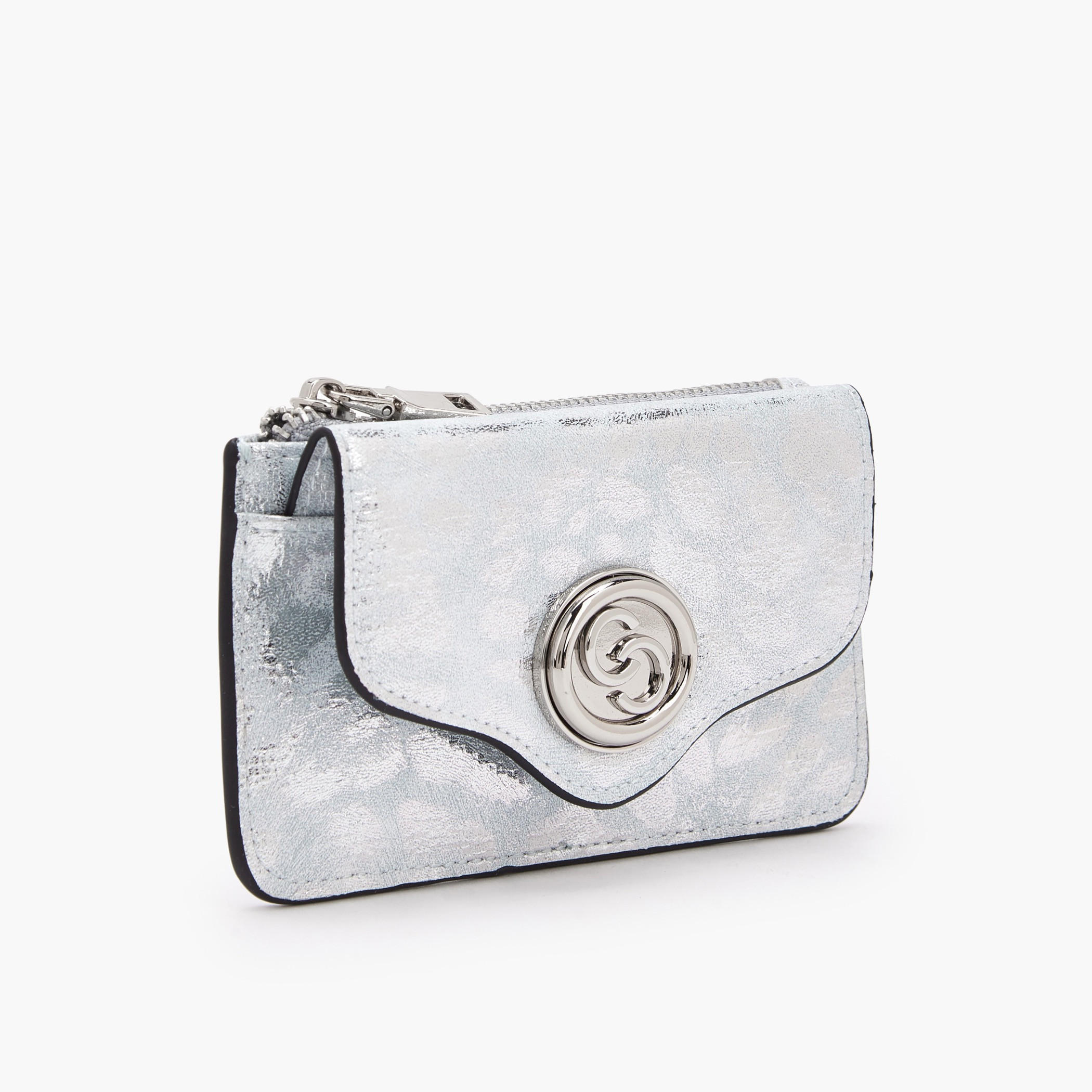 Celeste Metallic Print Card Holder with Zip Closure-women-bagsandwallets-wallets-image-2