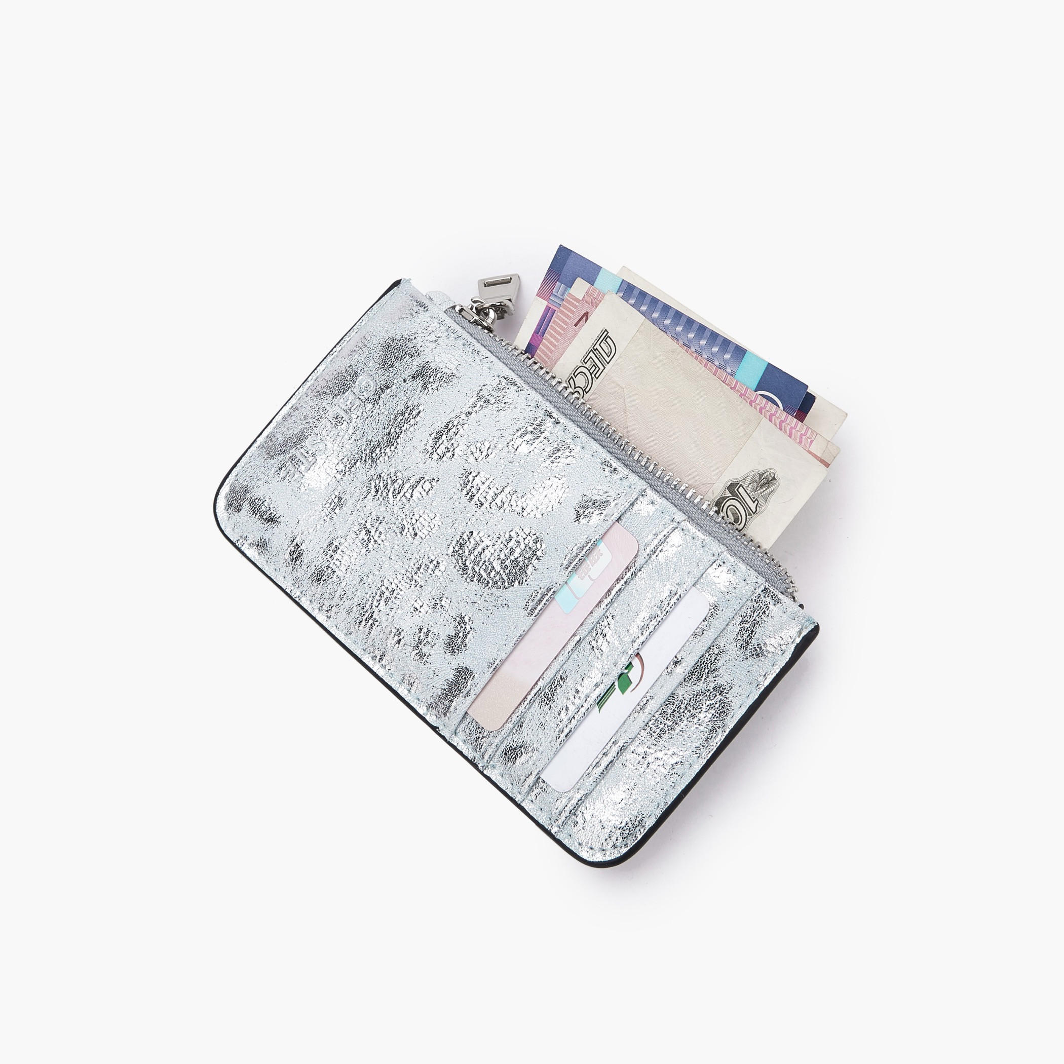 Celeste Metallic Print Card Holder with Zip Closure-women-bagsandwallets-wallets-image-7
