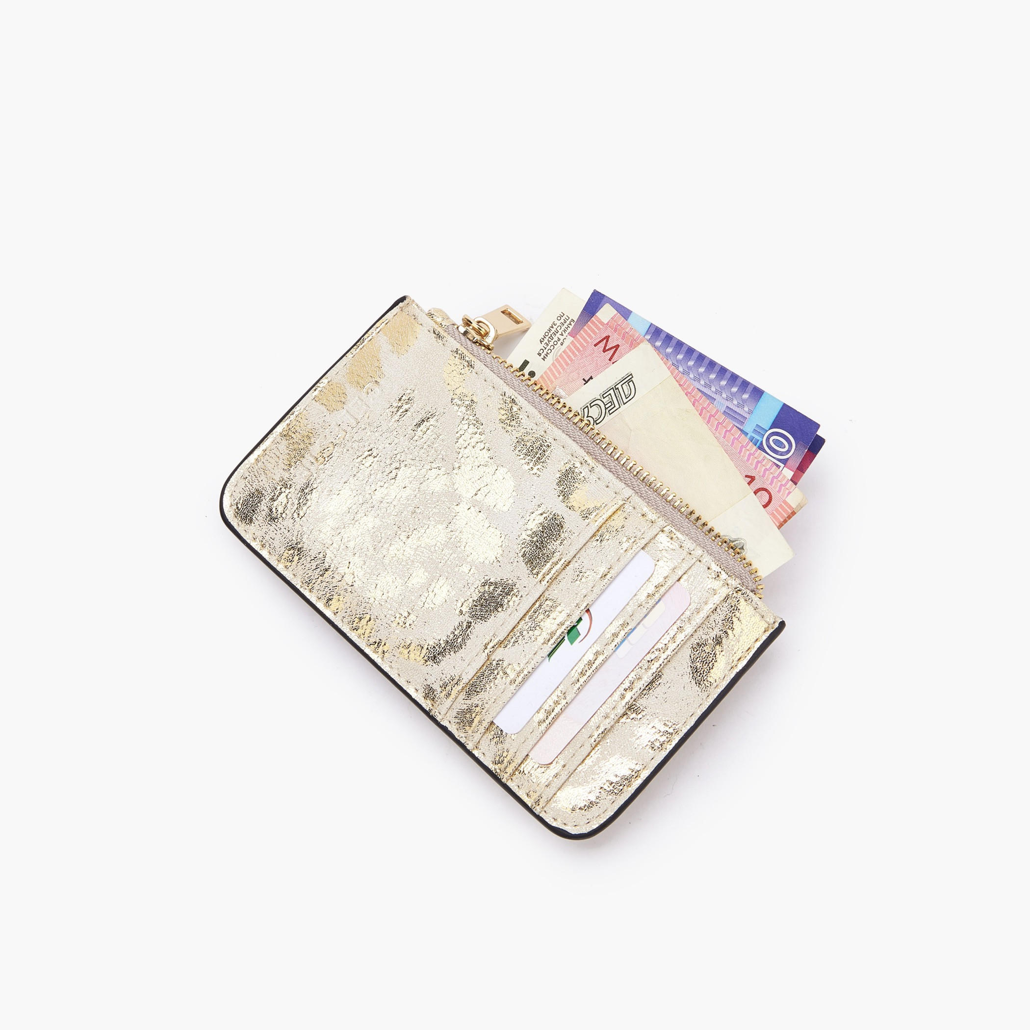 حافظة بطاقات ميتاليك بسحّاب إغلاق من سيليست-women-bagsandwallets-wallets-image-1