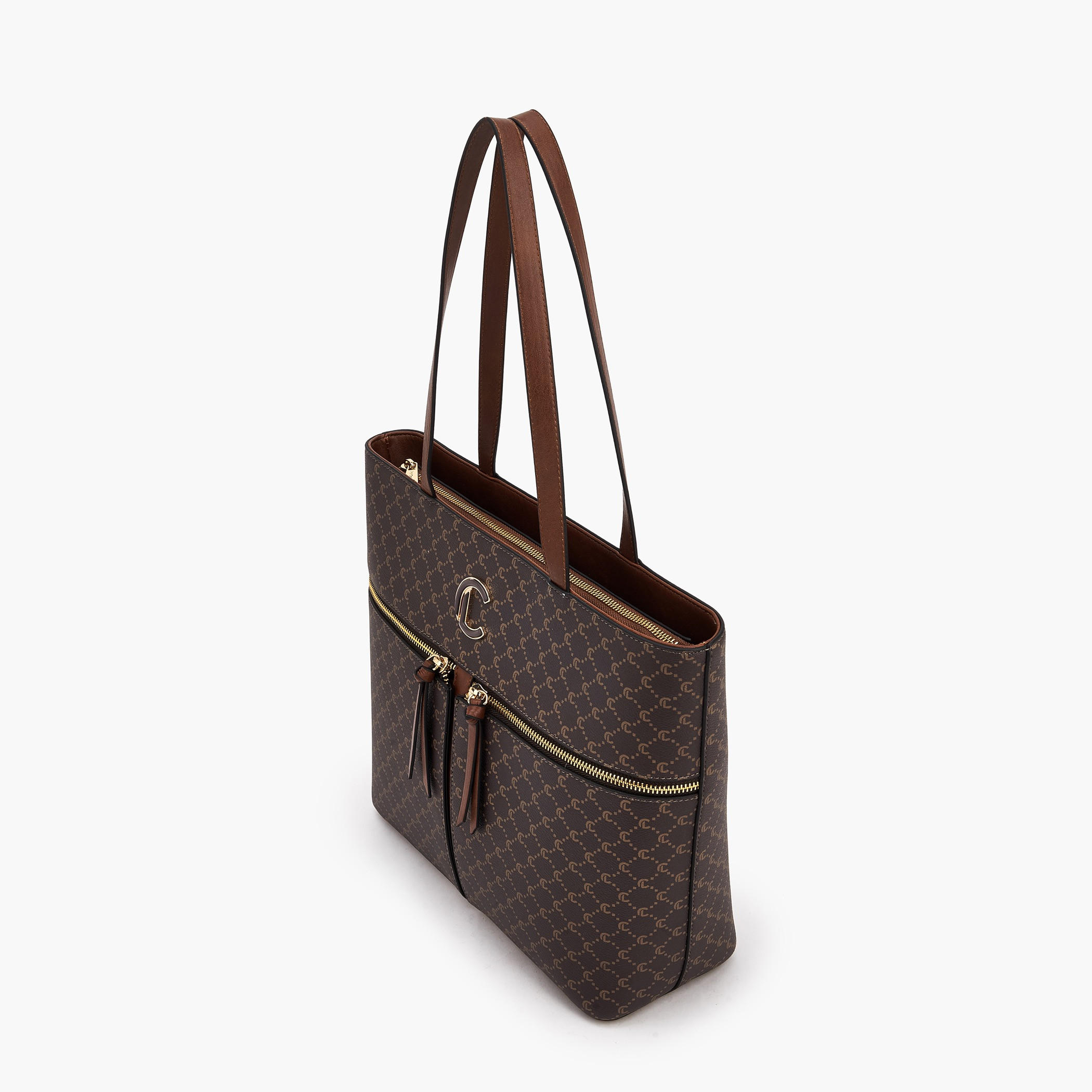 شنطة توتي بمقابض مزدوجة وطبعات مونوجرام من لو كونفورت-women-bagsandwallets-handbags-image-5