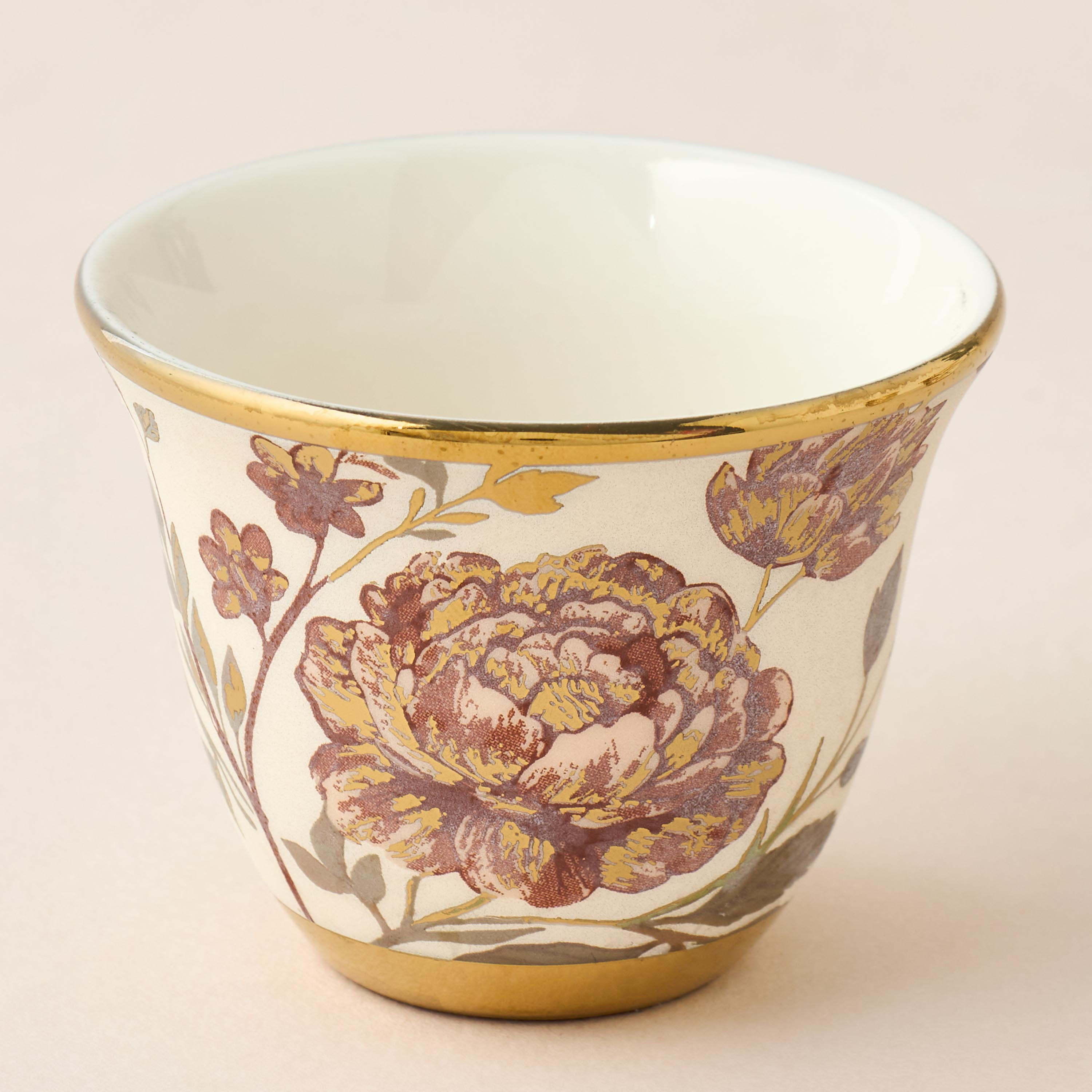 Alina Floral Print 6-Piece Bone China Kahwa Cup Set - 80 ml-household-dining-teaandcoffee-teaandcoffeesets-image-4