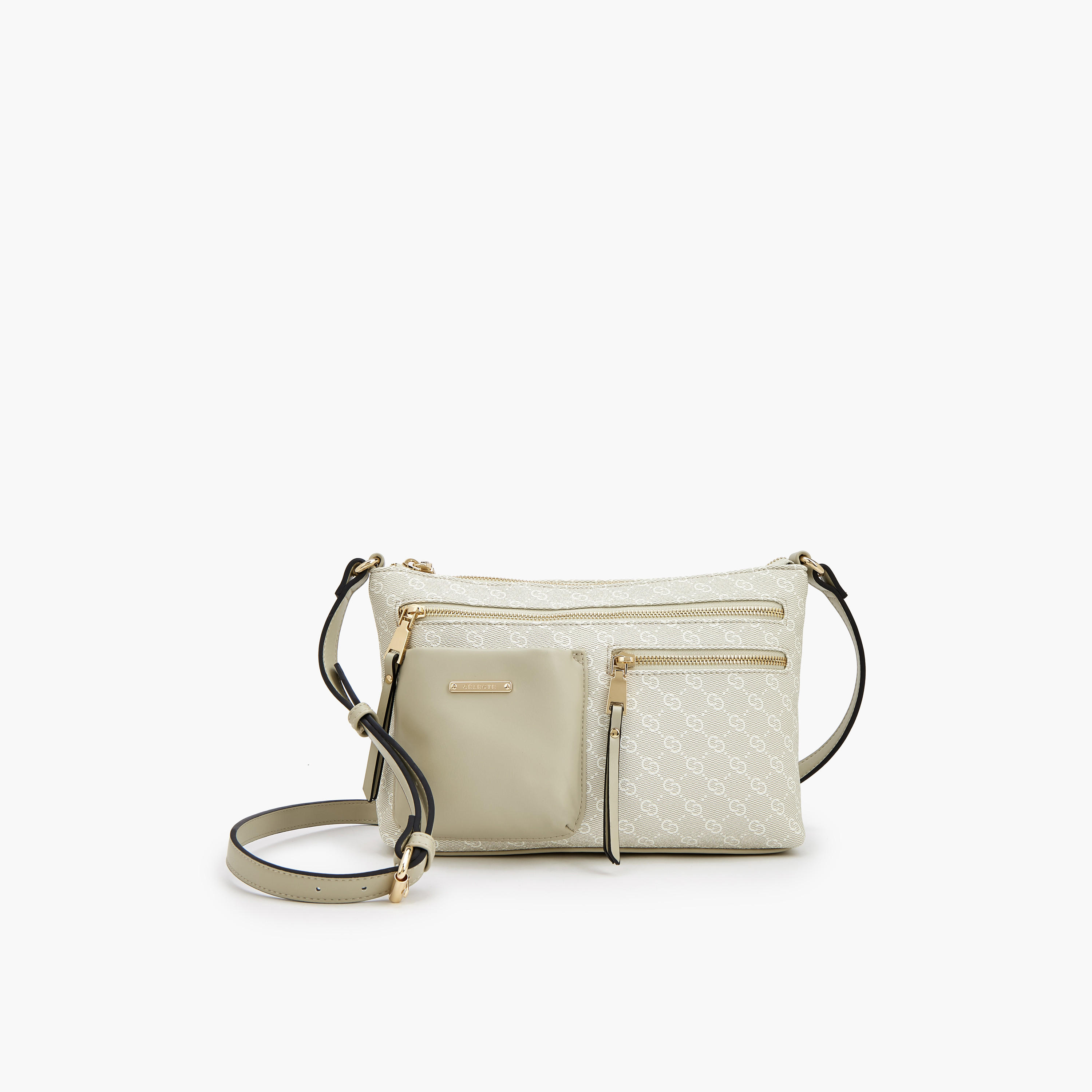 Celeste Monogram Print Crossbody Bag with Adjustable Strap-women-bagsandwallets-handbags-image-1