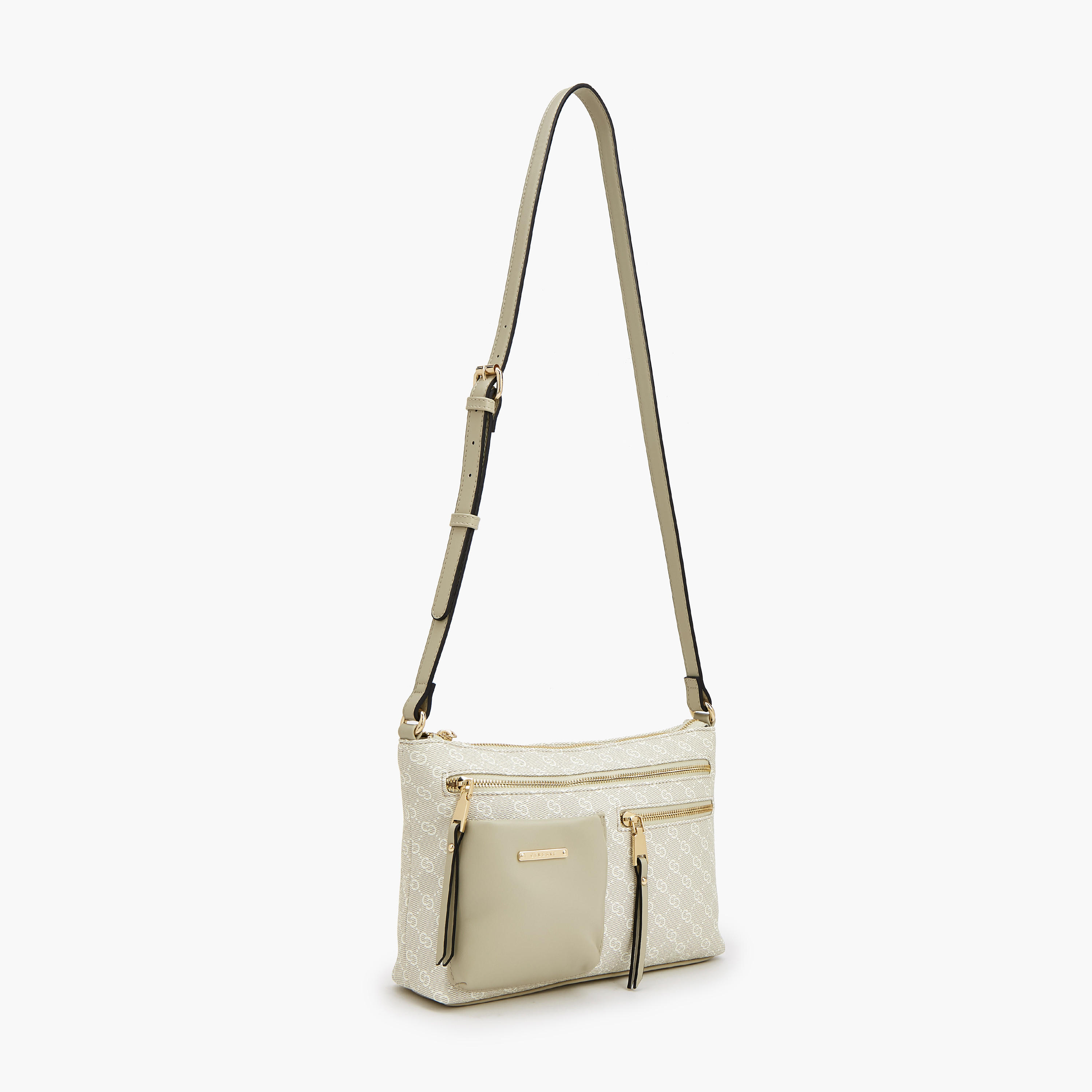 Celeste Monogram Print Crossbody Bag with Adjustable Strap-women-bagsandwallets-handbags-image-2