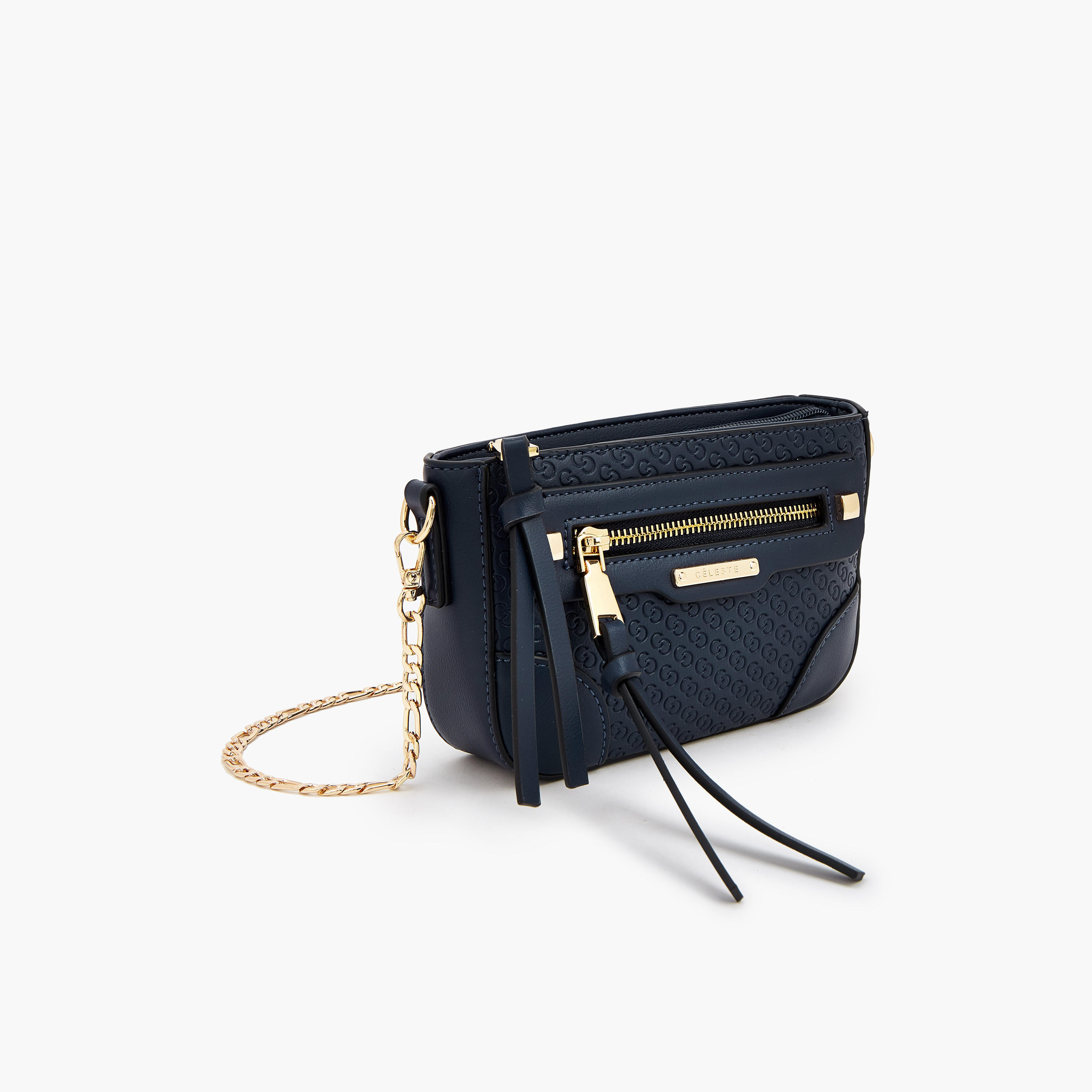 Celeste Embossed Crossbody Bag with Chain Strap-women-bagsandwallets-handbags-image-4