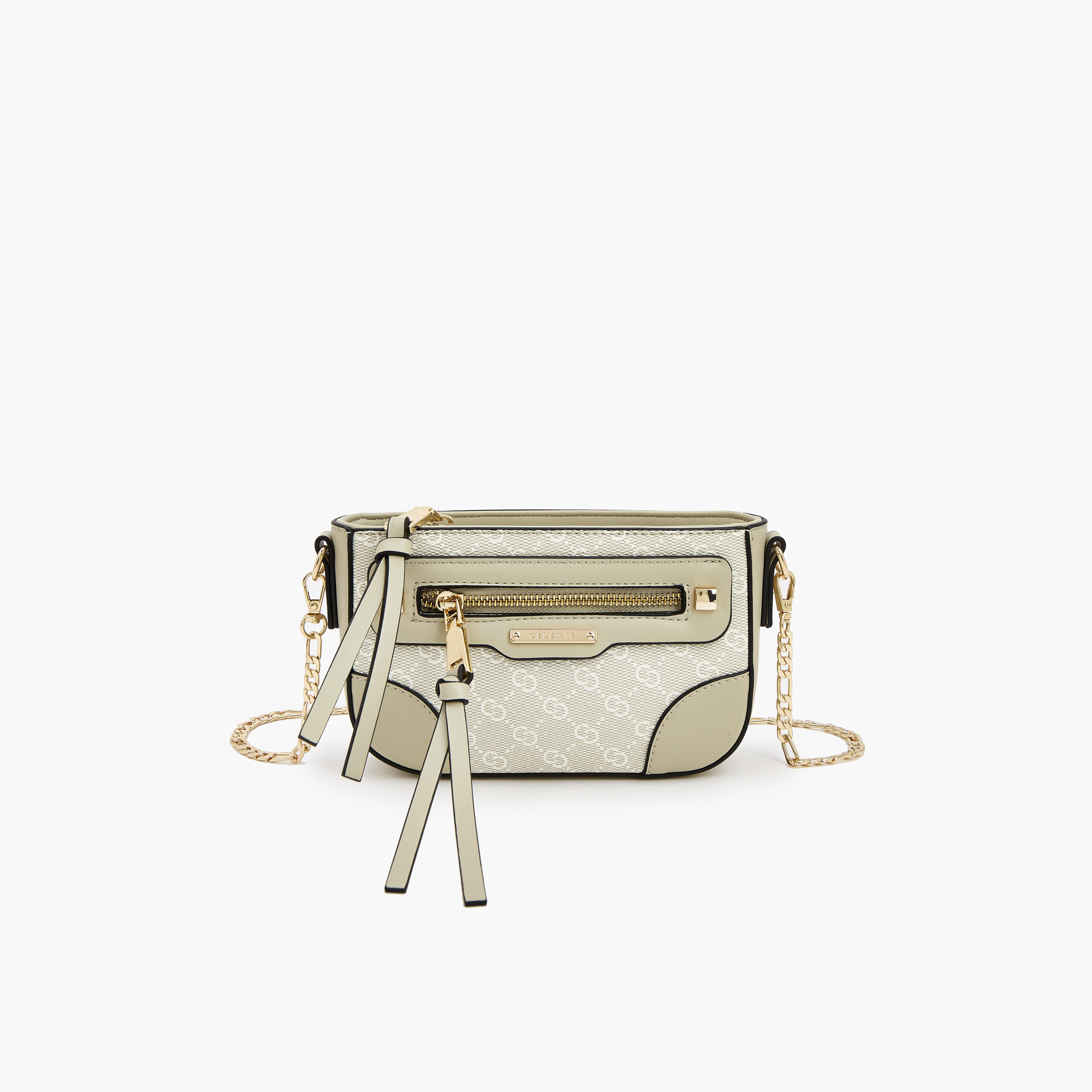 Celeste Monogram Print Crossbody Bag with Chain Strap-women-bagsandwallets-handbags-image-1