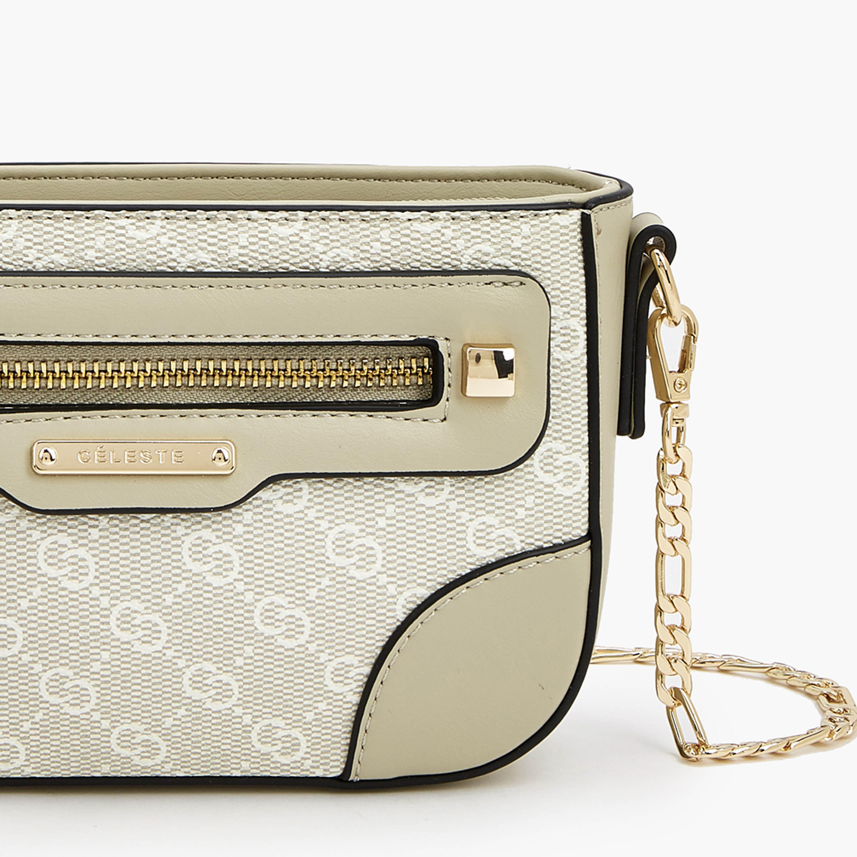 Celeste Monogram Print Crossbody Bag with Chain Strap-women-bagsandwallets-handbags-image-8