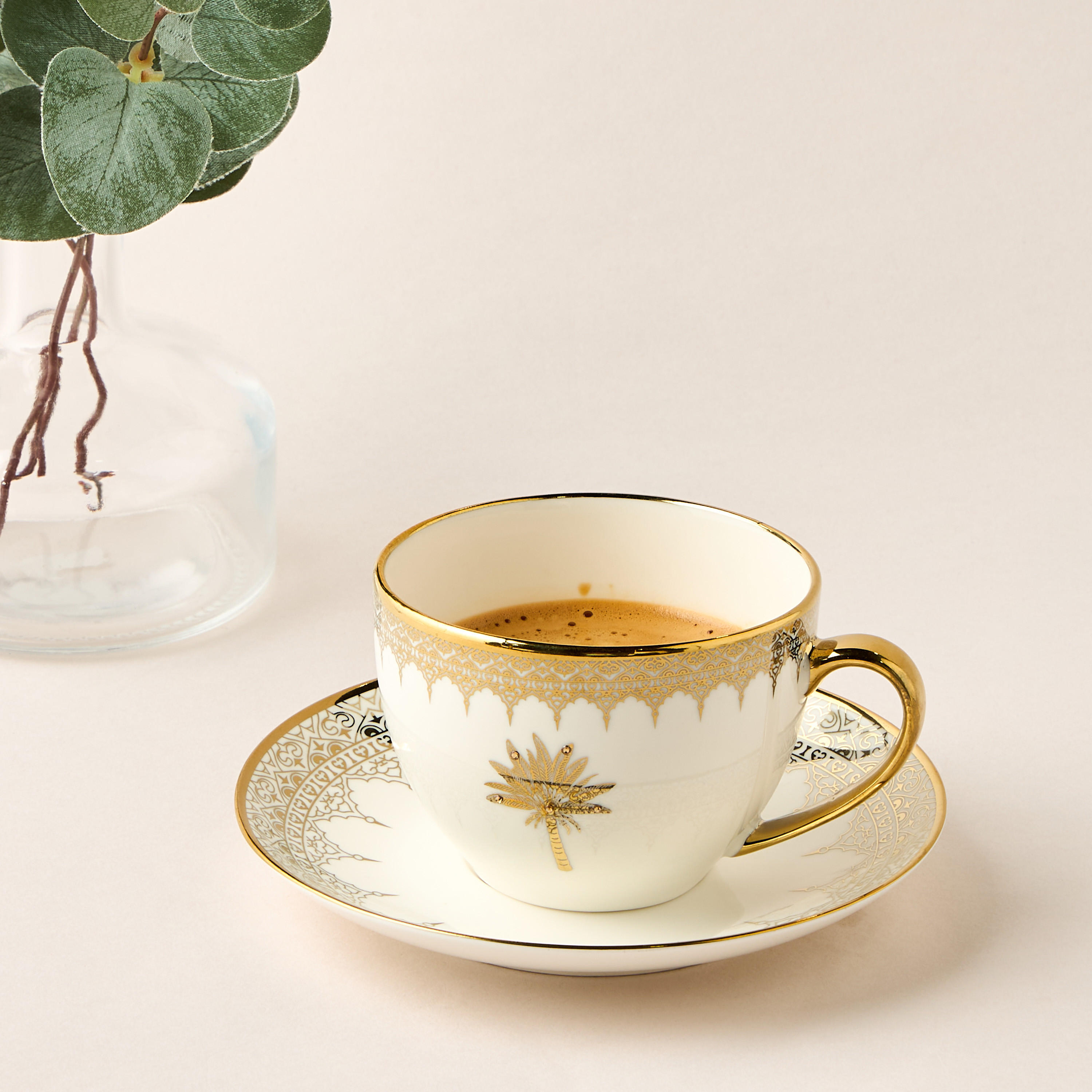 JOYYE collection adorned with Swarovski elements - Palm 8-Piece Cup and Saucer Set-household-dining-teaandcoffee-teaandcoffeesets-image-2